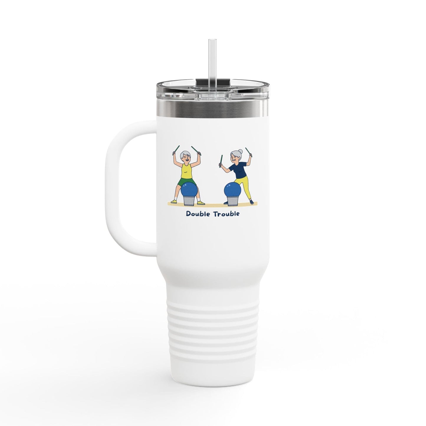 Printify Florida Villages of Cardio Drumming "Double Trouble" TT2E Characters (Seniors) Tumbler