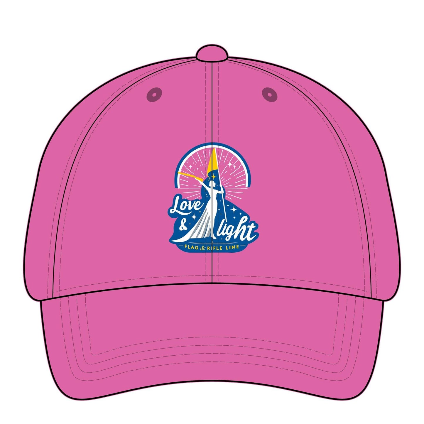 Printify Florida Villages of Love & Light Flag & Rifle Line -- Women's Pigment-Dyed Cap with Fashion Undervisor (Embroidery)