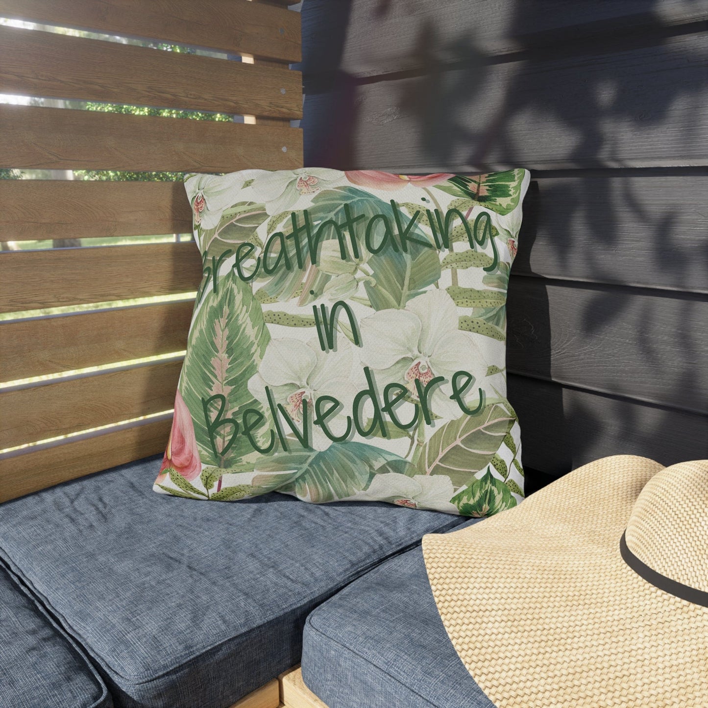 Take the 2nd Exit Florida Villages of Outdoor Pillows (Green Lettering) - Belvedere