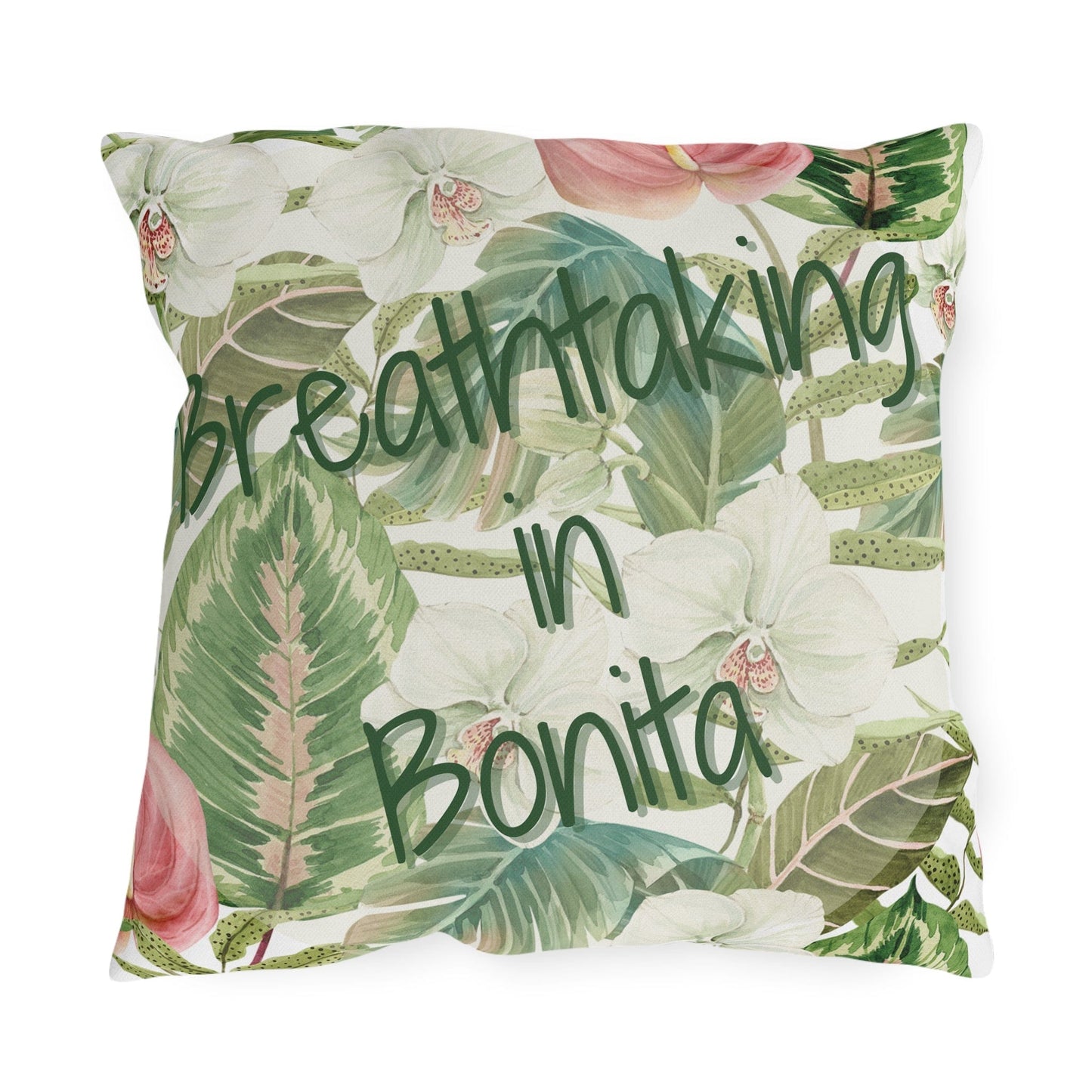 Take the 2nd Exit Florida Villages of Outdoor Pillows (Green Lettering) - Bonita