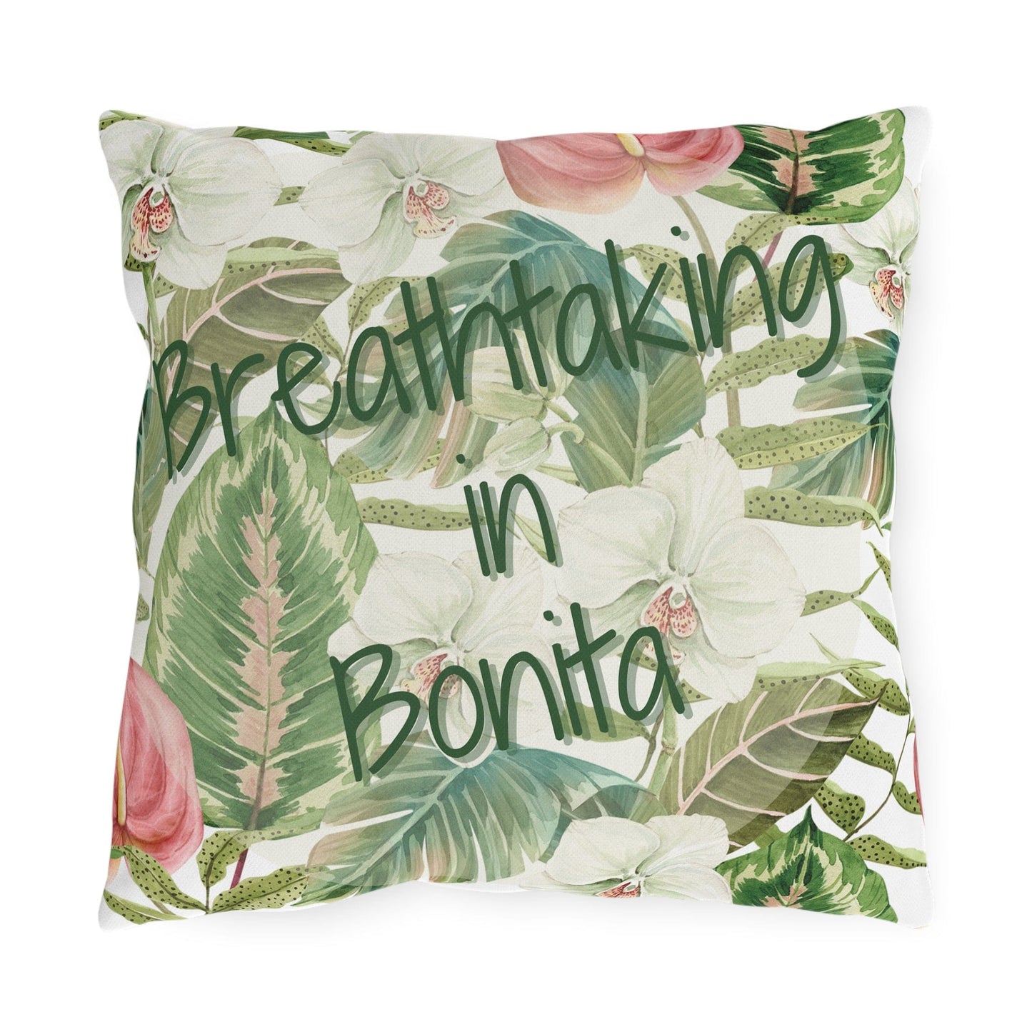 Take the 2nd Exit Florida Villages of Outdoor Pillows (Green Lettering) - Bonita