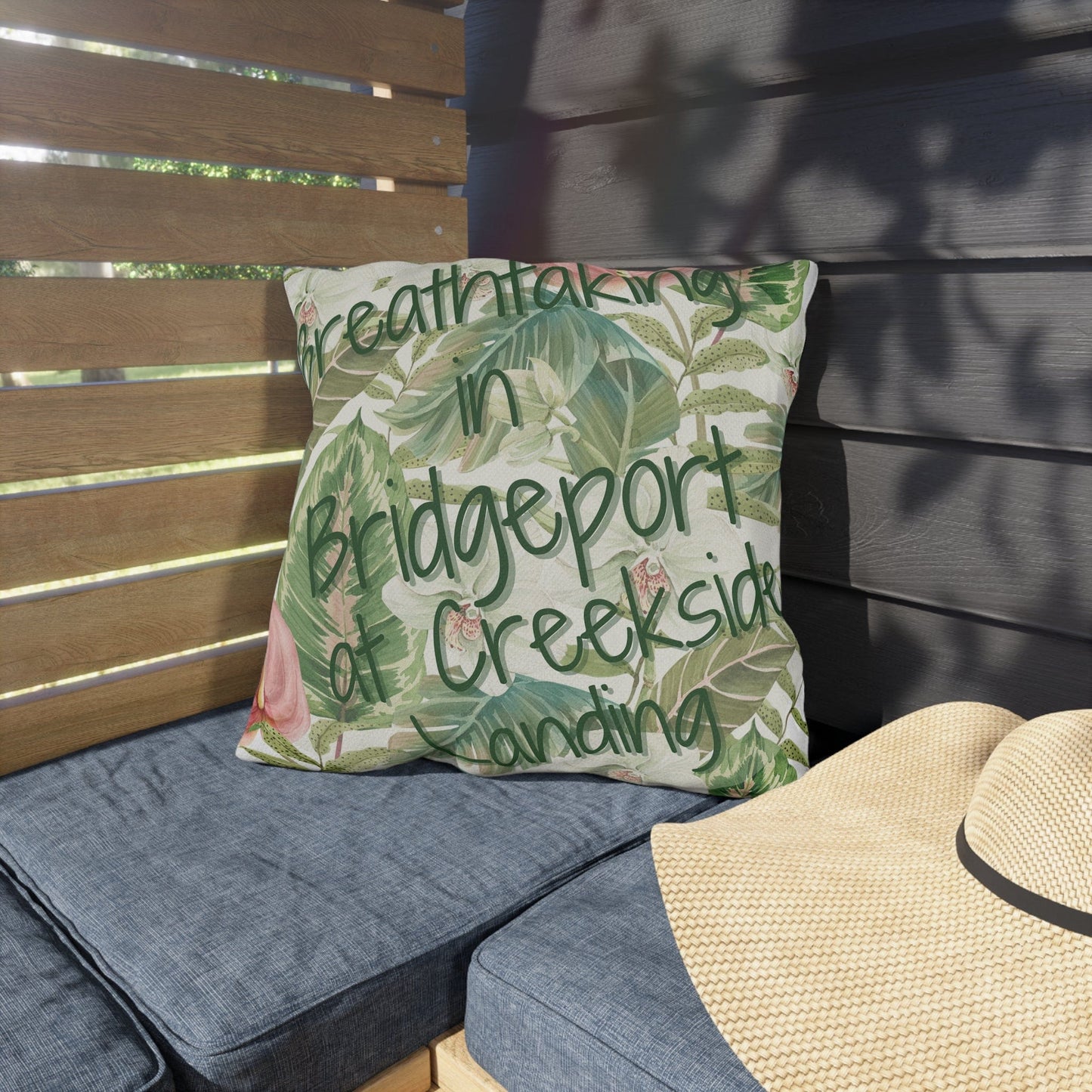 Take the 2nd Exit Florida Villages of Outdoor Pillows (Green Lettering) - Bridgeport at Creekside Landing