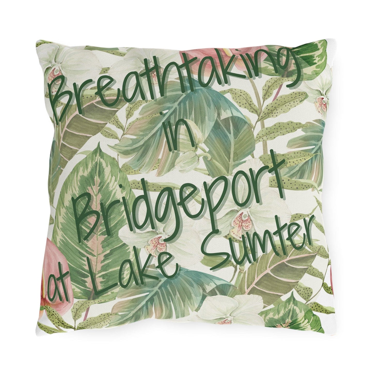 Take the 2nd Exit Florida Villages of Outdoor Pillows (Green Lettering) - Bridgeport at Lake Sumter
