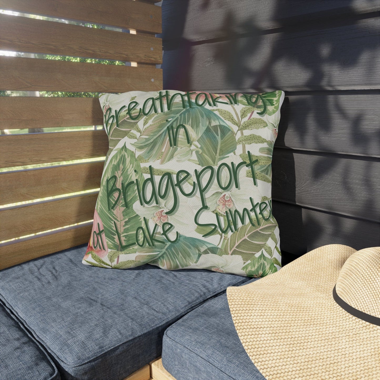 Take the 2nd Exit Florida Villages of Outdoor Pillows (Green Lettering) - Bridgeport at Lake Sumter