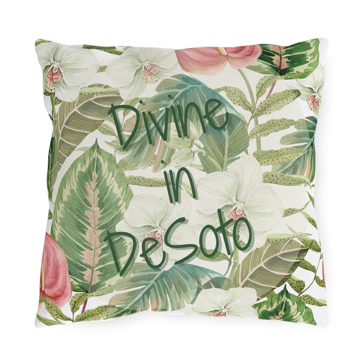 Take the 2nd Exit Florida Villages of Outdoor Pillows (Green Lettering) - DeSoto