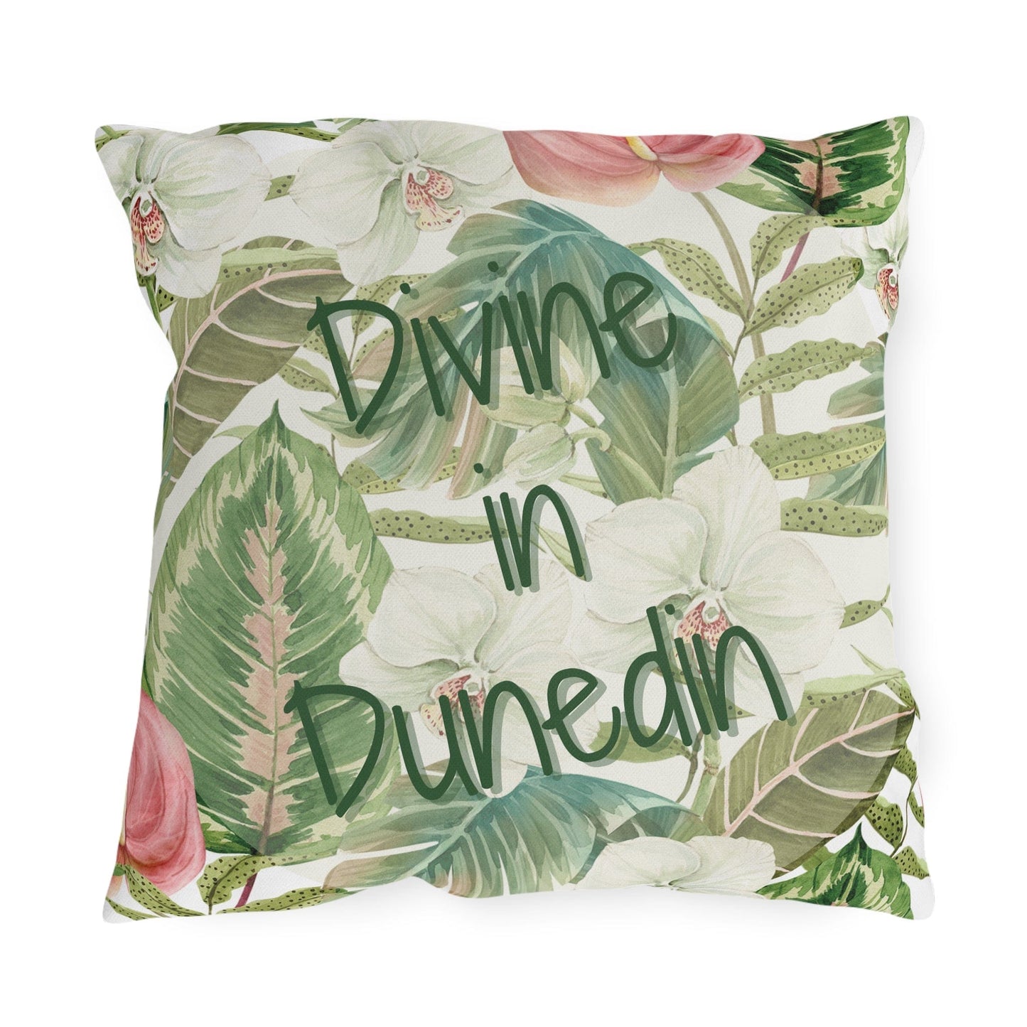 Take the 2nd Exit Florida Villages of Outdoor Pillows (Green Lettering) - Dunedin