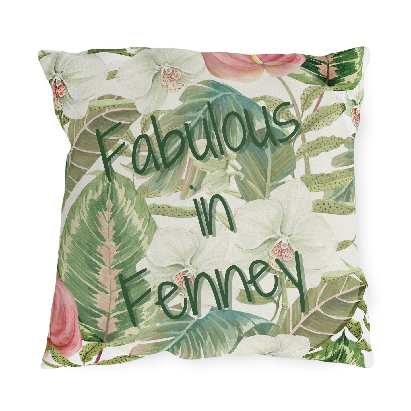 Take the 2nd Exit Florida Villages of Outdoor Pillows (Green Lettering) - Fenney