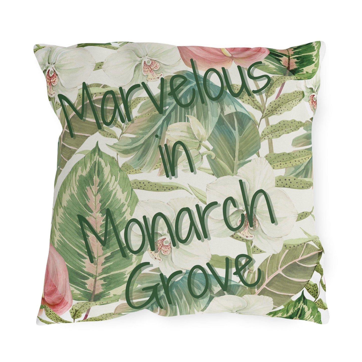Take the 2nd Exit Florida Villages of Outdoor Pillows (Green Lettering) - Monarch Grove