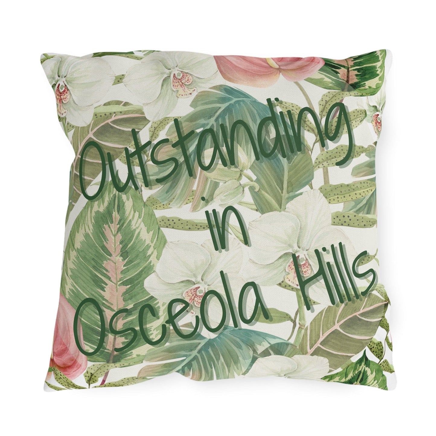 Take the 2nd Exit Florida Villages of Outdoor Pillows (Green Lettering) - Osceola Hills