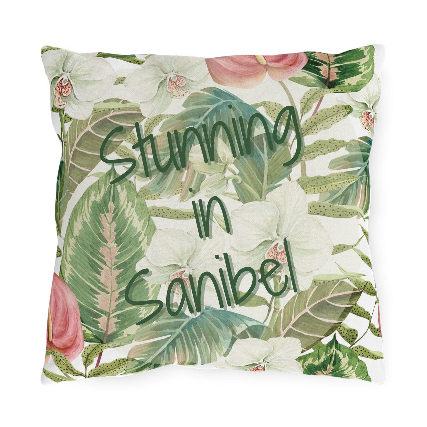 Take the 2nd Exit Florida Villages of Outdoor Pillows (Green Lettering) - Sanibel