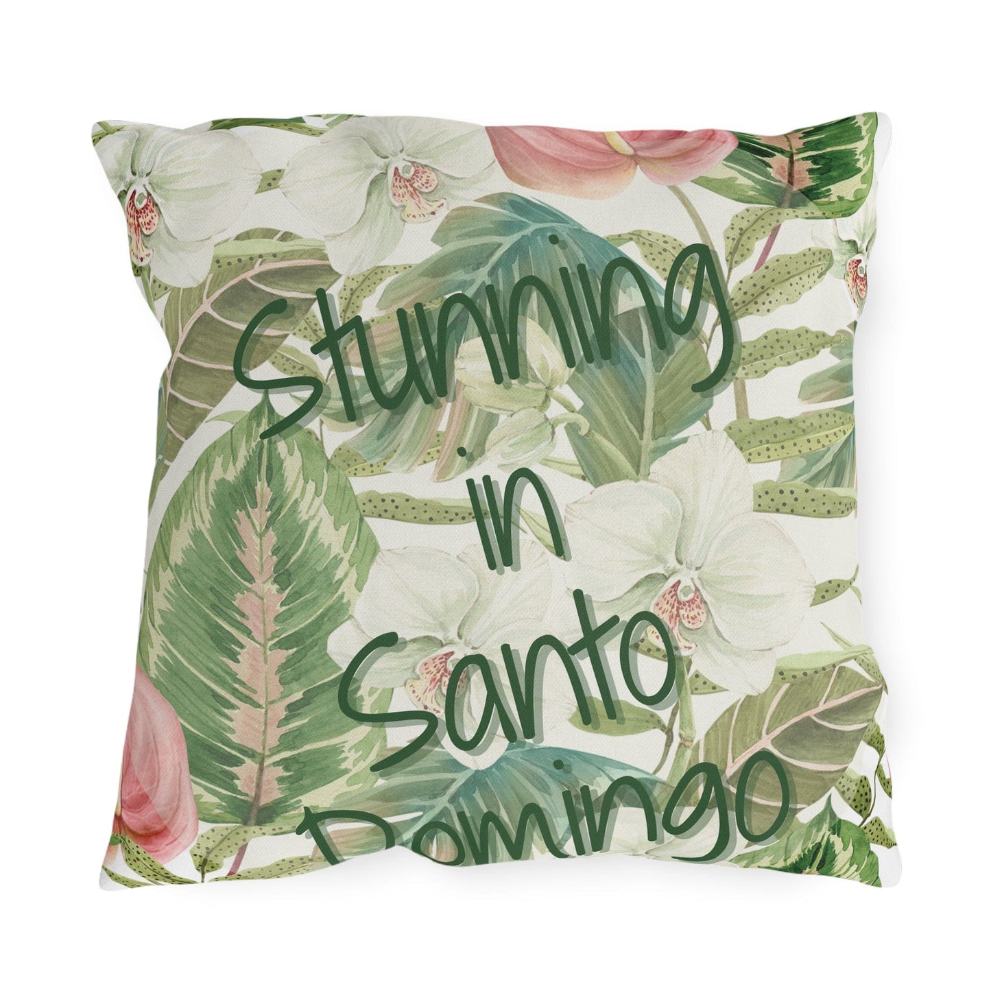 Take the 2nd Exit Florida Villages of Outdoor Pillows (Green Lettering) - Santo Domingo