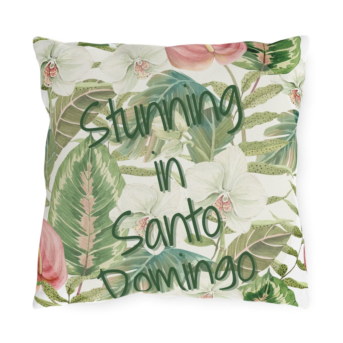 Take the 2nd Exit Florida Villages of Outdoor Pillows (Green Lettering) - Santo Domingo