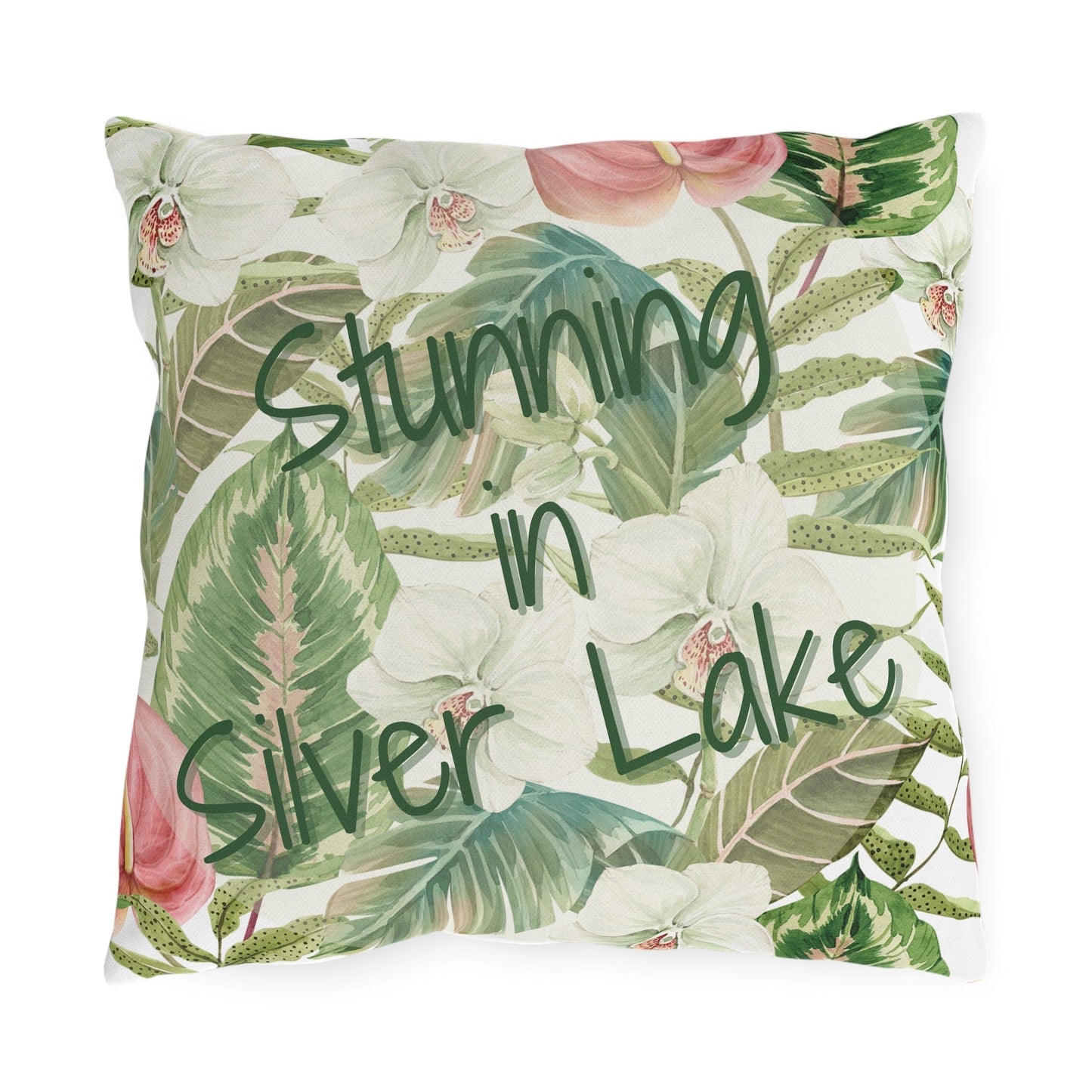 Take the 2nd Exit Florida Villages of Outdoor Pillows (Green Lettering) - Silver Lake