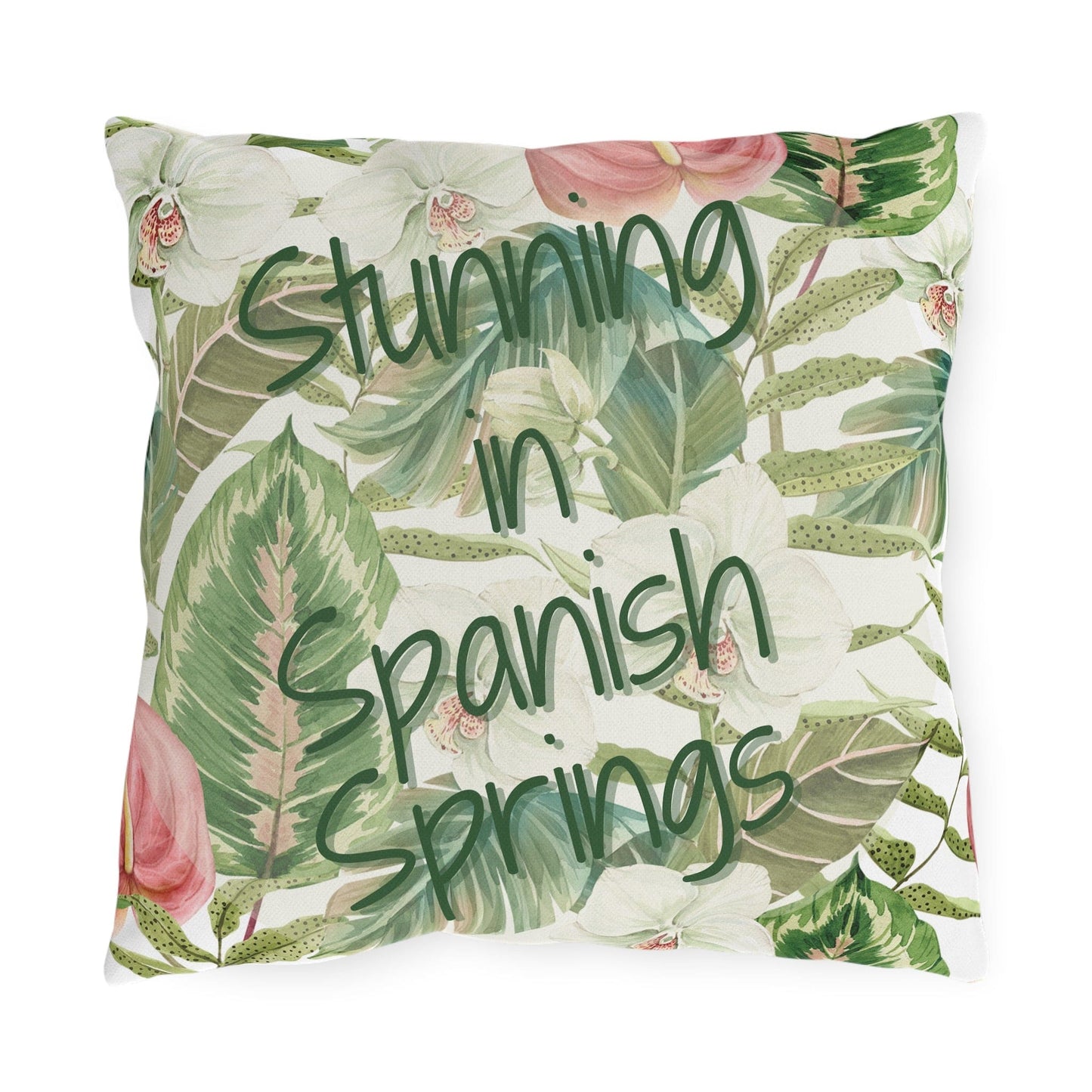 Take the 2nd Exit Florida Villages of Outdoor Pillows (Green Lettering) - Spanish Springs