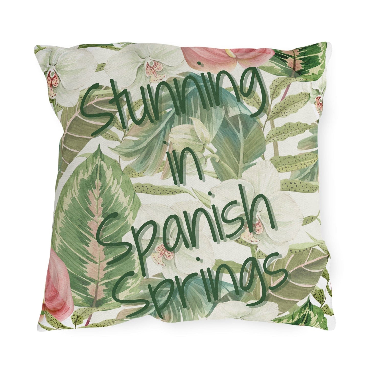 Take the 2nd Exit Florida Villages of Outdoor Pillows (Green Lettering) - Spanish Springs