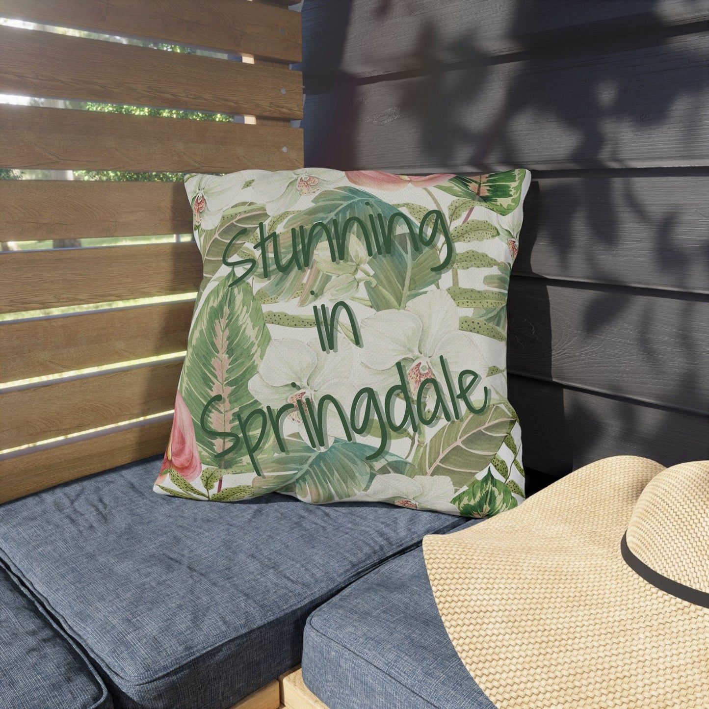 Take the 2nd Exit Florida Villages of Outdoor Pillows (Green Lettering) - Springdale