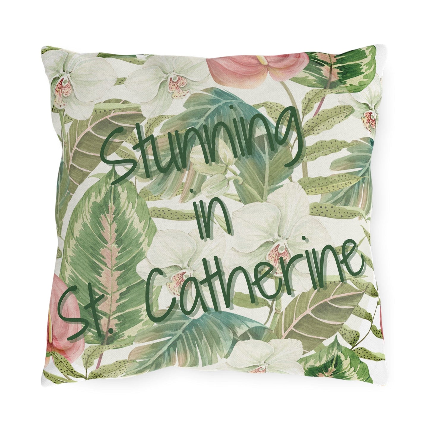 Take the 2nd Exit Florida Villages of Outdoor Pillows (Green Lettering) - St. Catherine