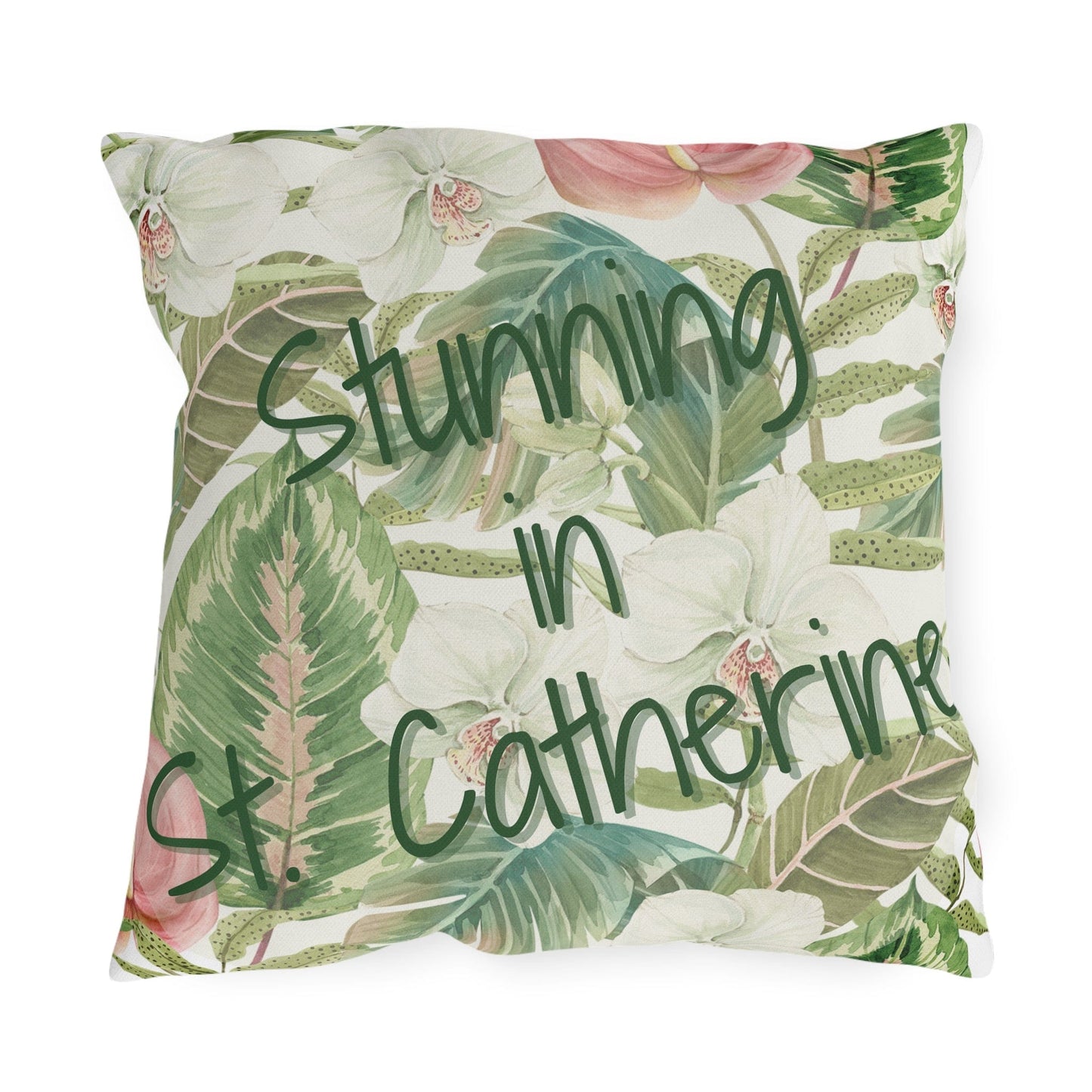 Take the 2nd Exit Florida Villages of Outdoor Pillows (Green Lettering) - St. Catherine
