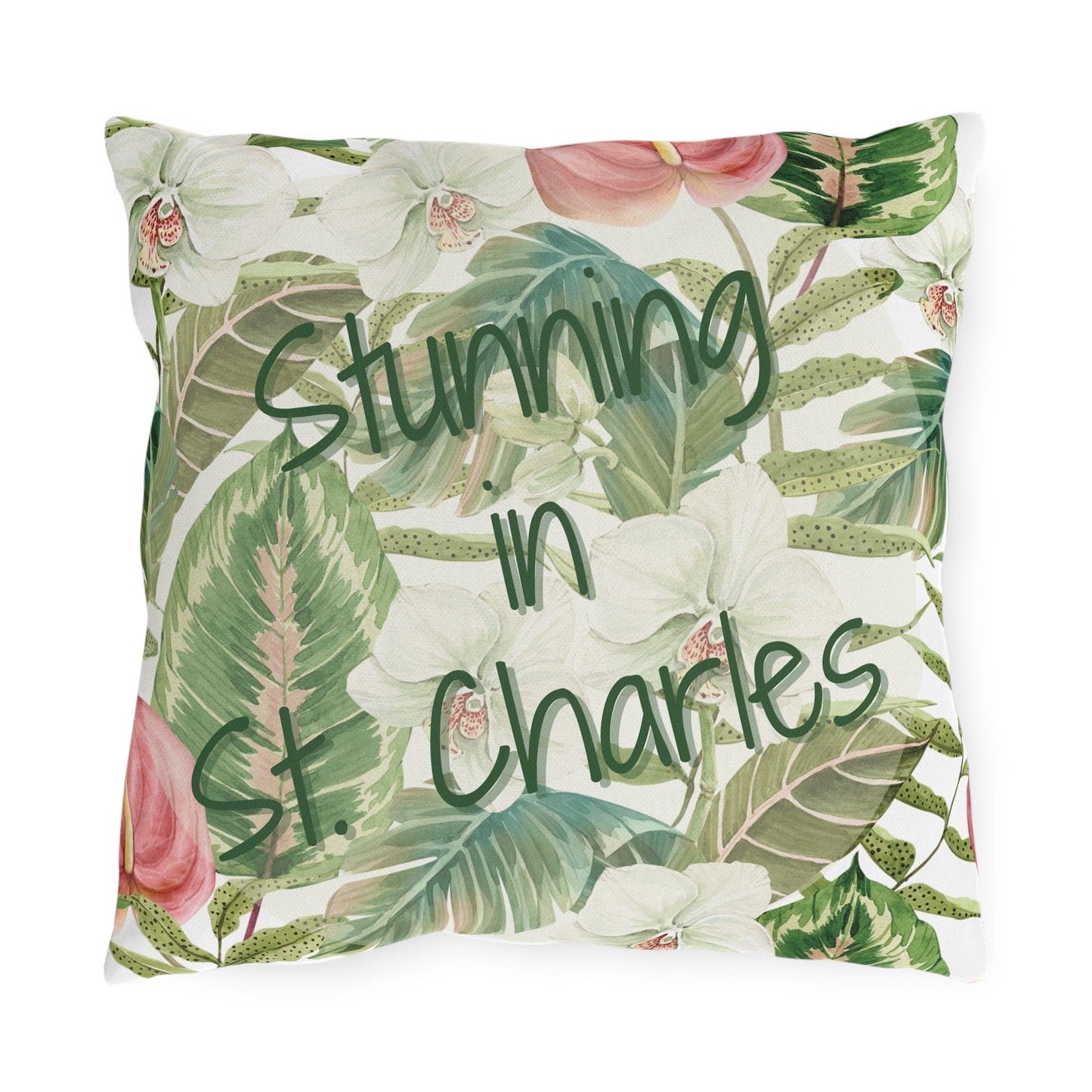 Take the 2nd Exit Florida Villages of Outdoor Pillows (Green Lettering) - St. Charles
