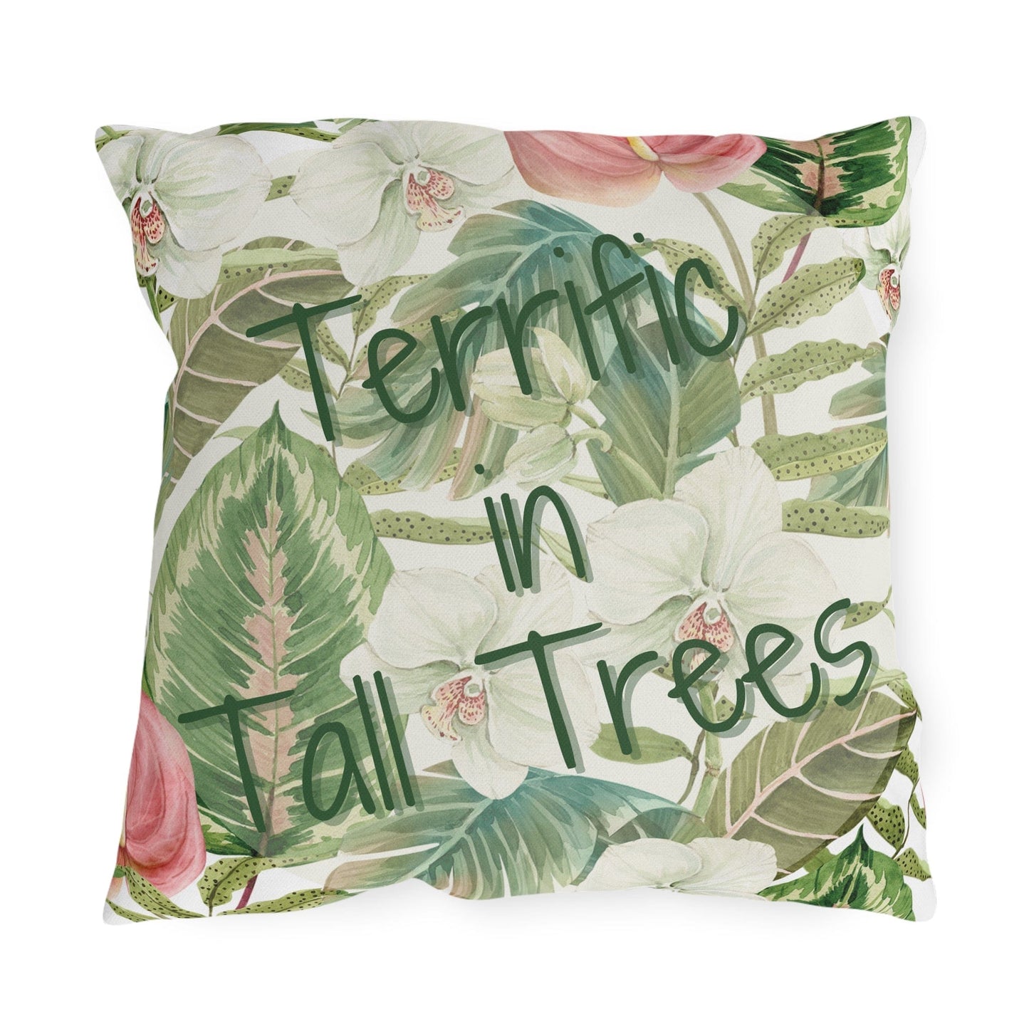 Take the 2nd Exit Florida Villages of Outdoor Pillows (Green Lettering) - Tall Trees
