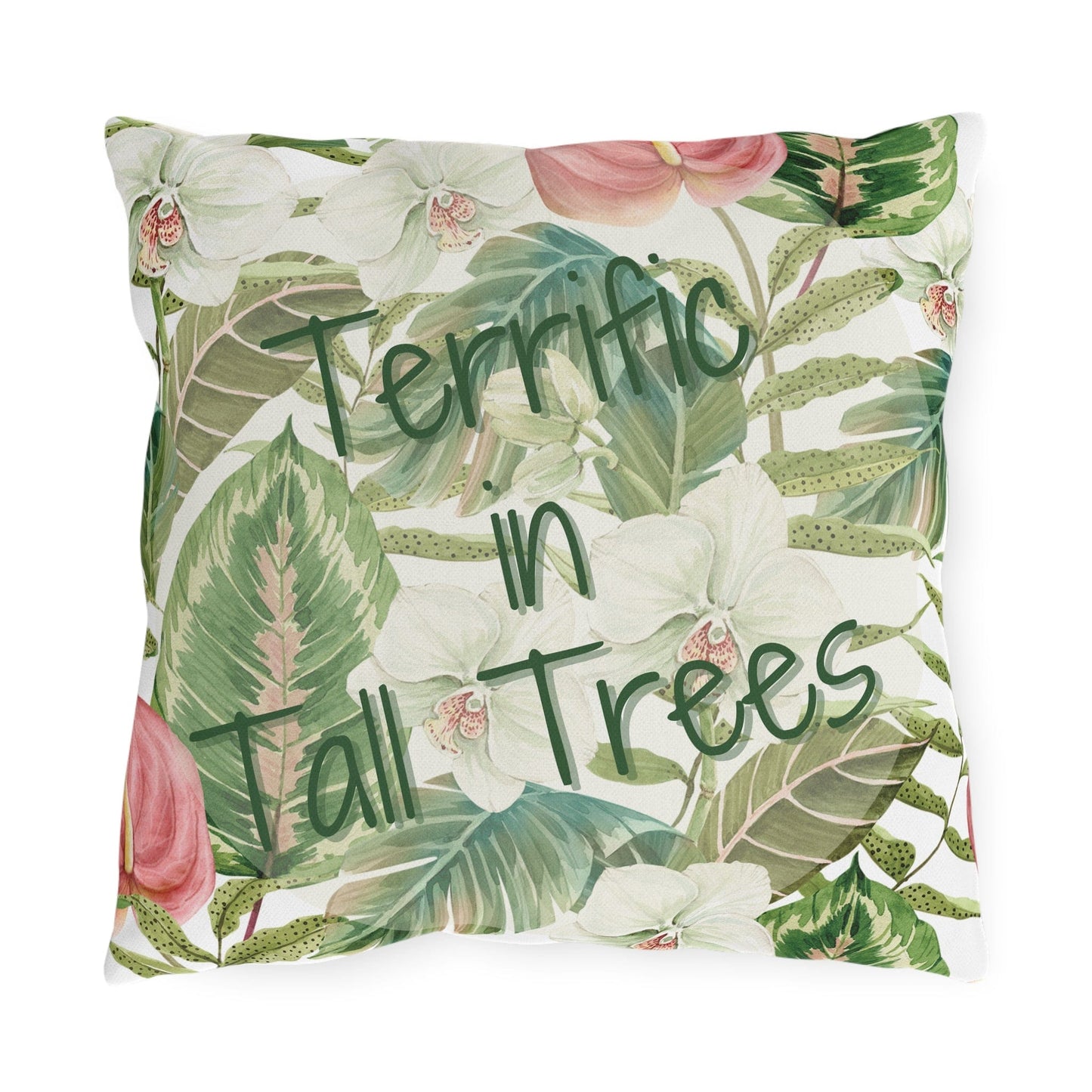 Take the 2nd Exit Florida Villages of Outdoor Pillows (Green Lettering) - Tall Trees