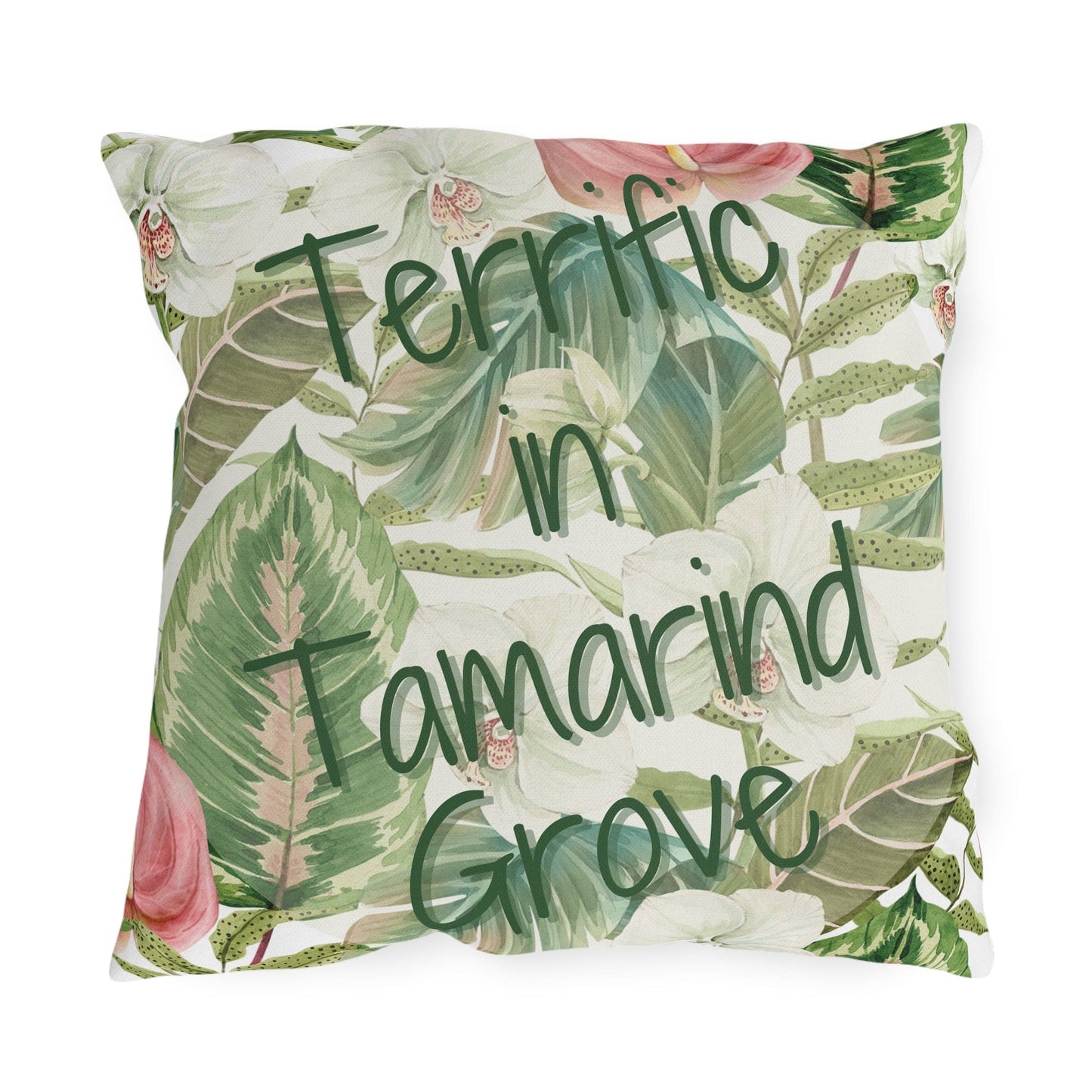 Take the 2nd Exit Florida Villages of Outdoor Pillows (Green Lettering) - Tamarind Grove