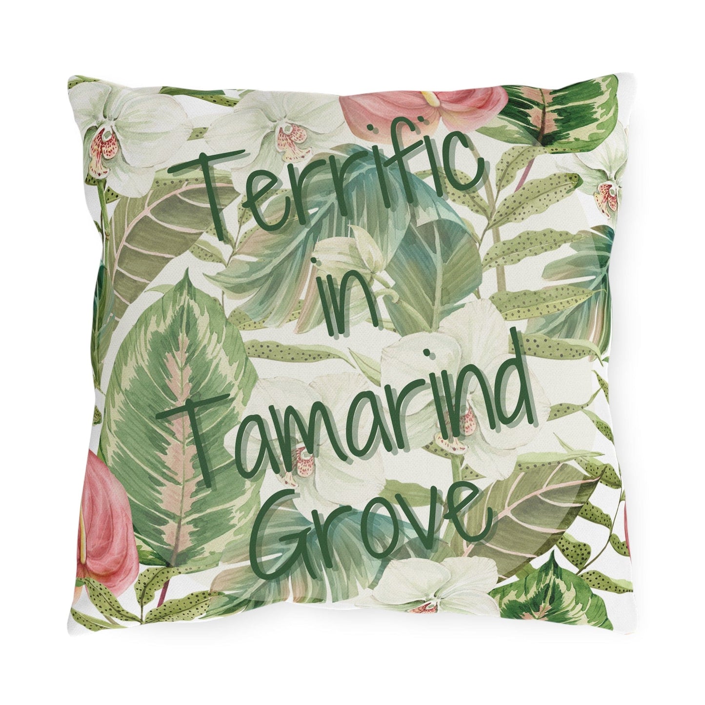 Take the 2nd Exit Florida Villages of Outdoor Pillows (Green Lettering) - Tamarind Grove