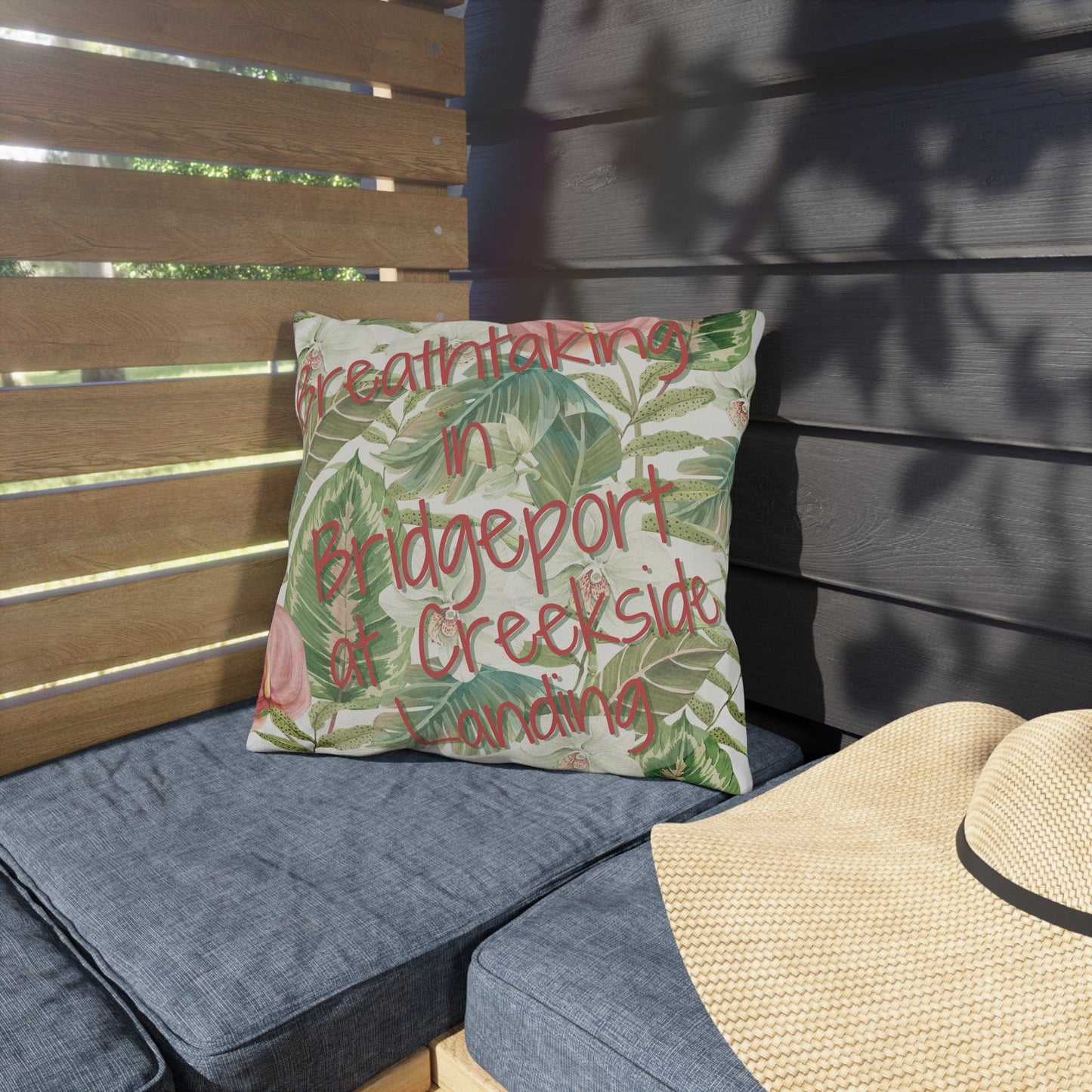 Take the 2nd Exit Florida Villages of Outdoor Pillows (Pink Lettering) - Bridgeport at Creekside Landing