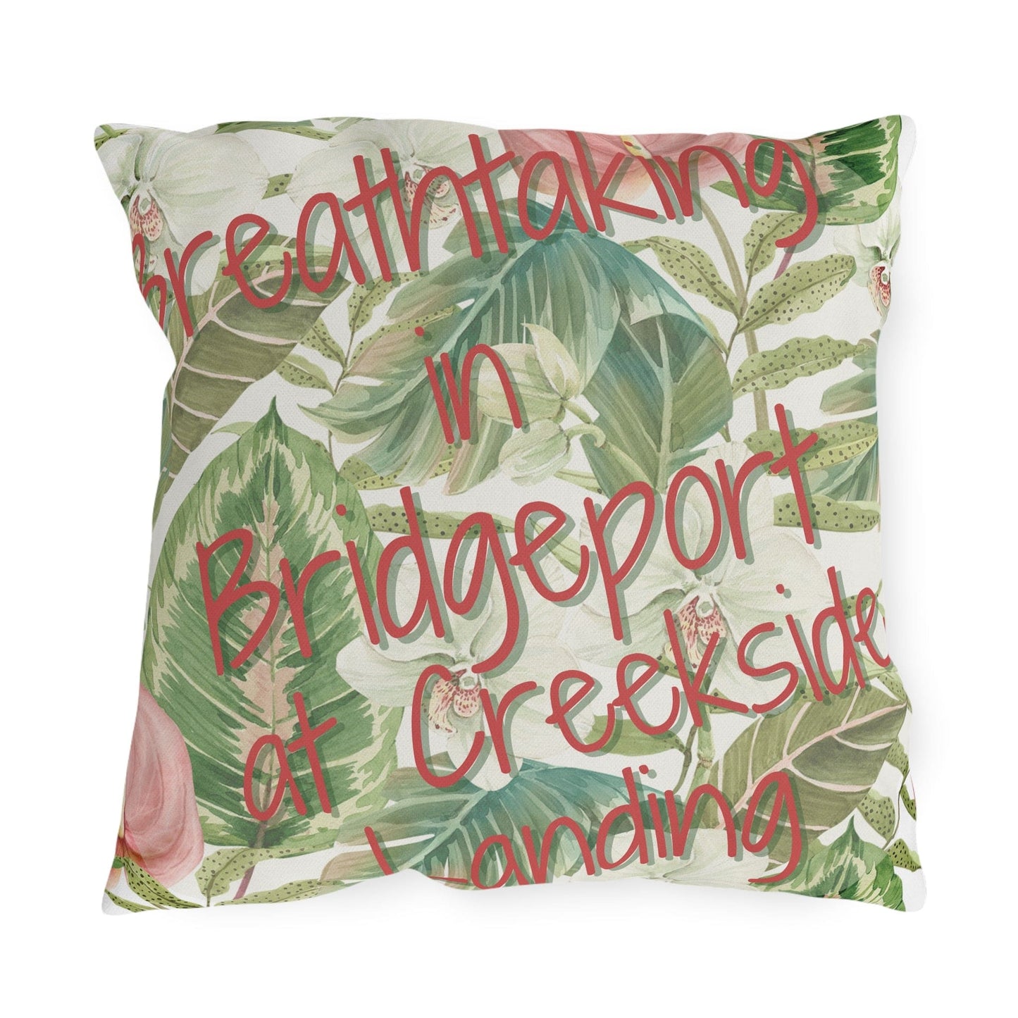 Take the 2nd Exit Florida Villages of Outdoor Pillows (Pink Lettering) - Bridgeport at Creekside Landing