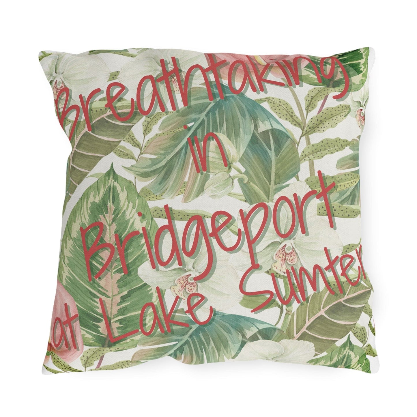 Take the 2nd Exit Florida Villages of Outdoor Pillows (Pink Lettering) - Bridgeport at Lake Sumter