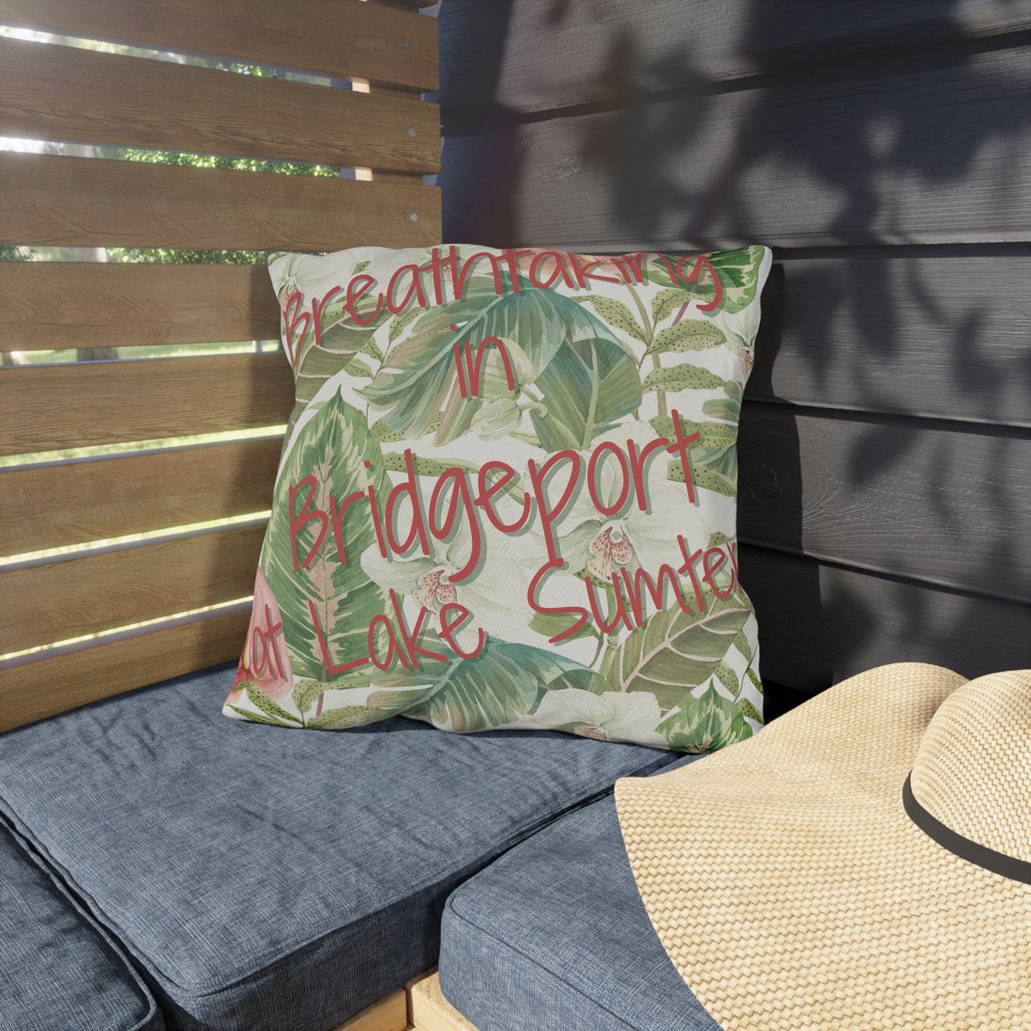 Take the 2nd Exit Florida Villages of Outdoor Pillows (Pink Lettering) - Bridgeport at Lake Sumter