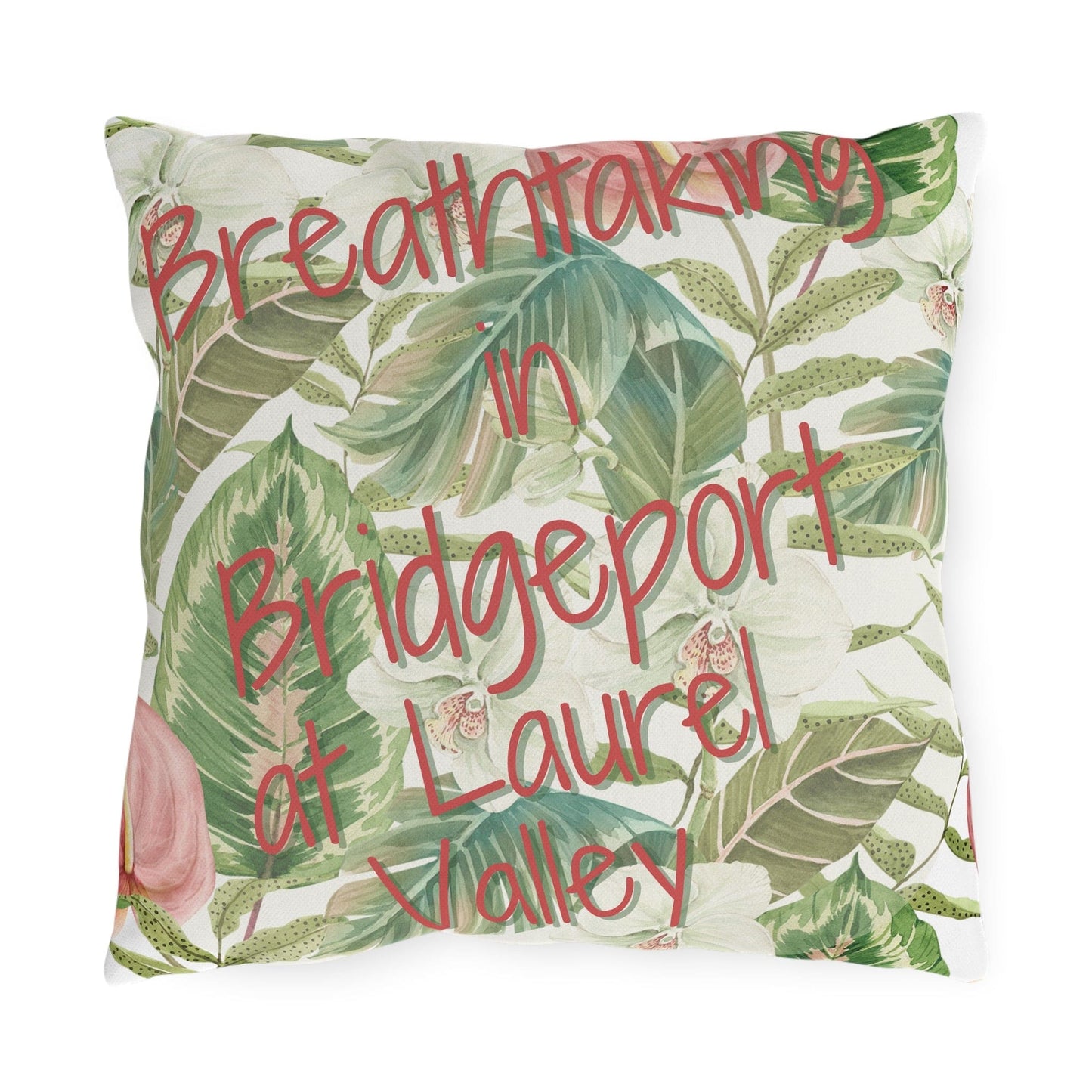 Take the 2nd Exit Florida Villages of Outdoor Pillows (Pink Lettering) - Bridgeport at Laurel Valley