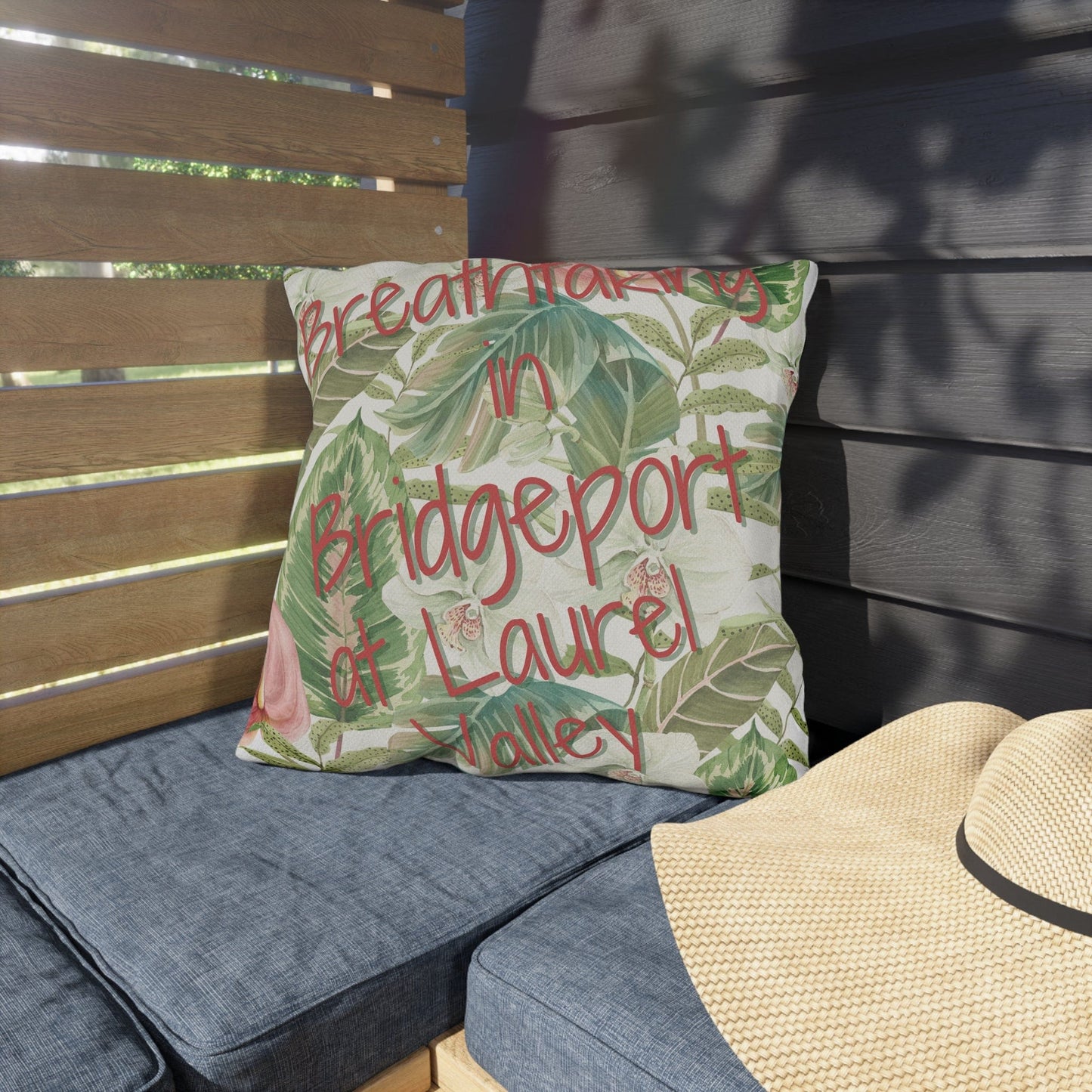 Take the 2nd Exit Florida Villages of Outdoor Pillows (Pink Lettering) - Bridgeport at Laurel Valley