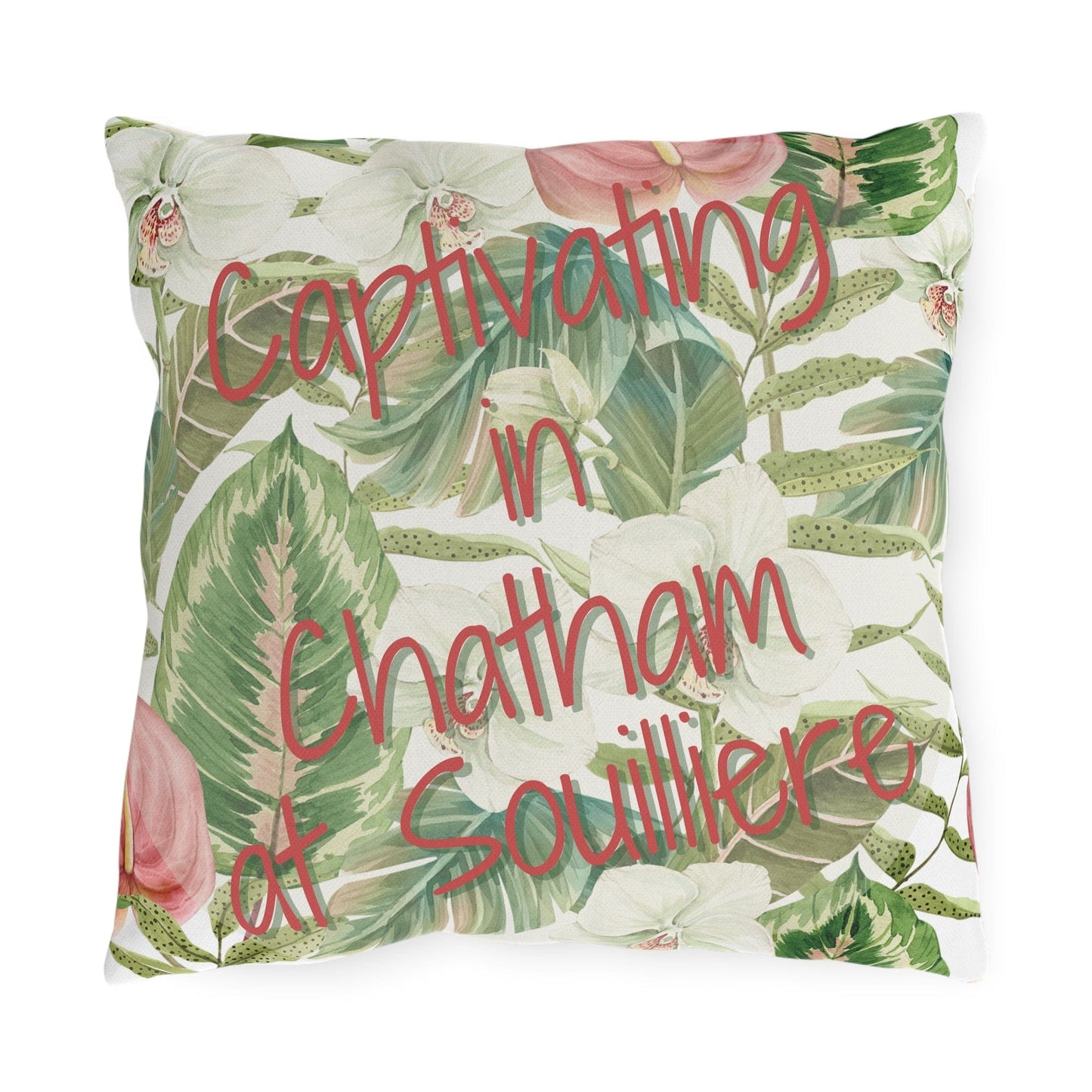 Take the 2nd Exit Florida Villages of Outdoor Pillows (Pink Lettering) - Chatham at Souilliere