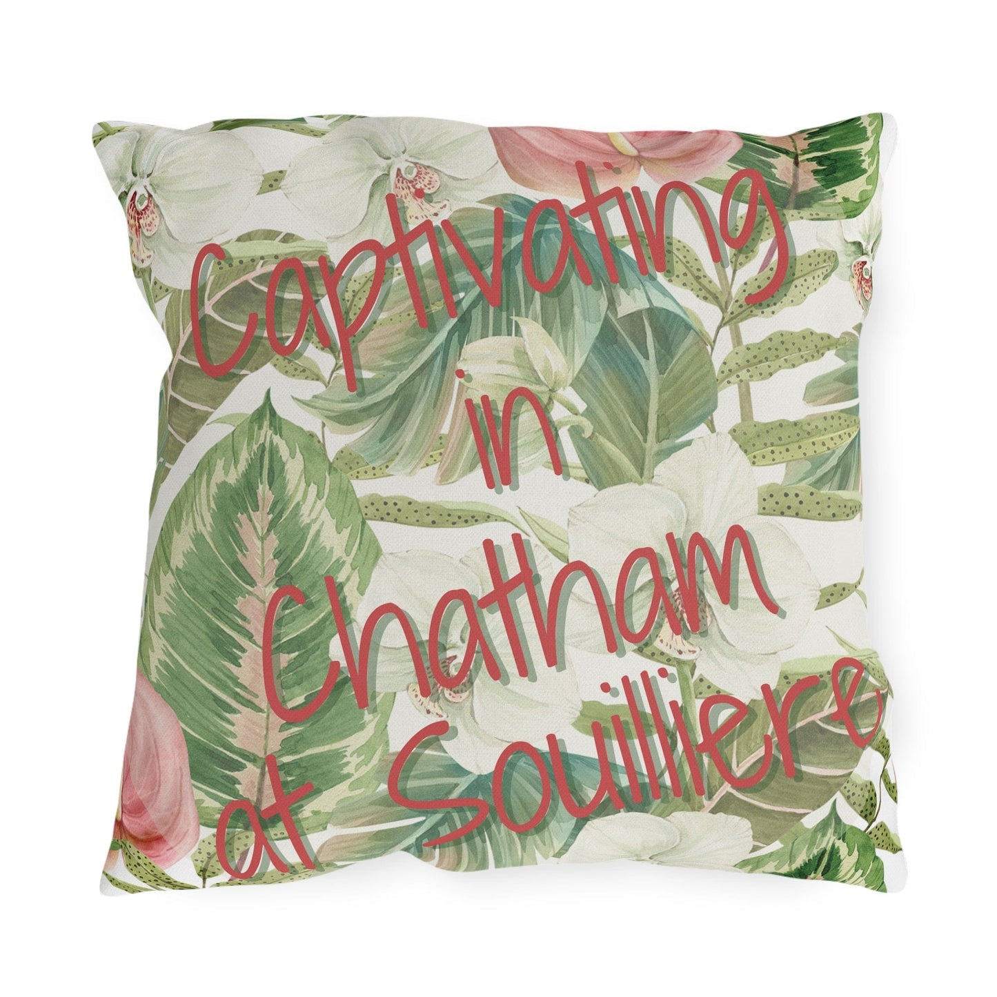 Take the 2nd Exit Florida Villages of Outdoor Pillows (Pink Lettering) - Chatham at Souilliere