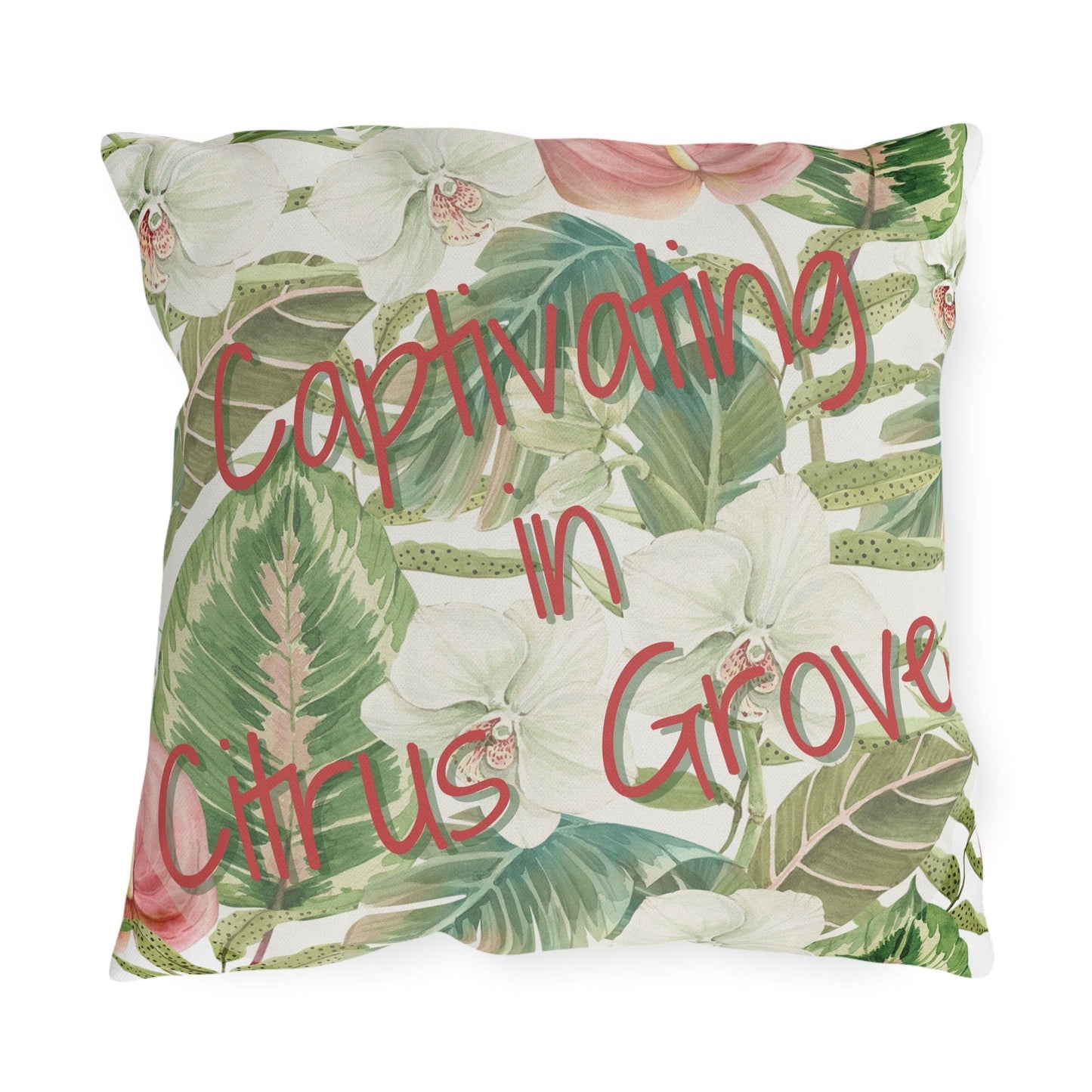 Take the 2nd Exit Florida Villages of Outdoor Pillows (Pink Lettering) - Citrus Grove