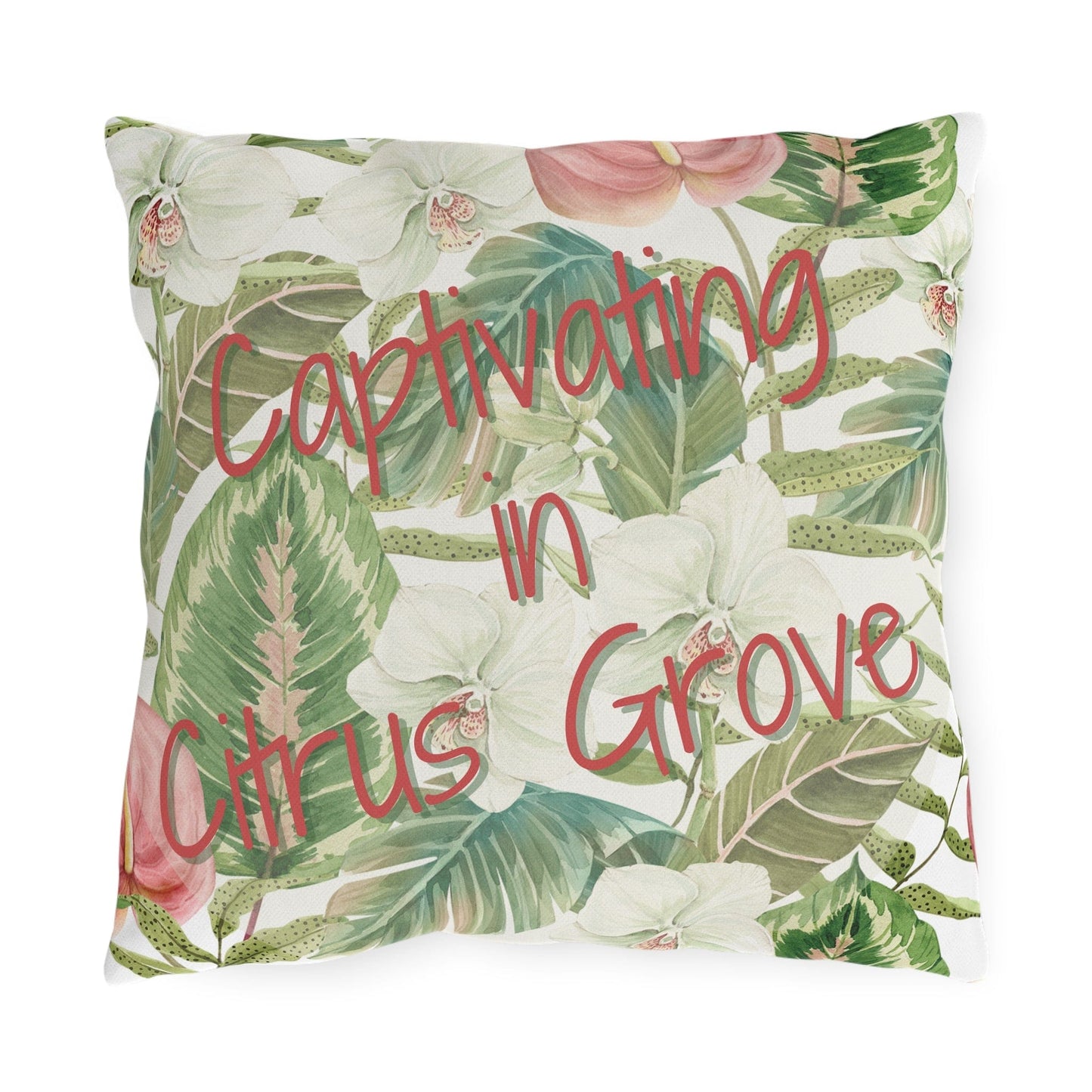 Take the 2nd Exit Florida Villages of Outdoor Pillows (Pink Lettering) - Citrus Grove