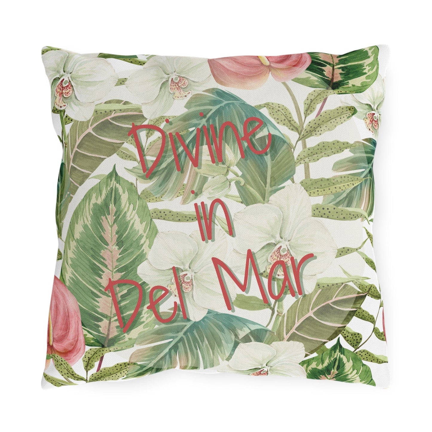 Take the 2nd Exit Florida Villages of Outdoor Pillows (Pink Lettering) - Del Mar