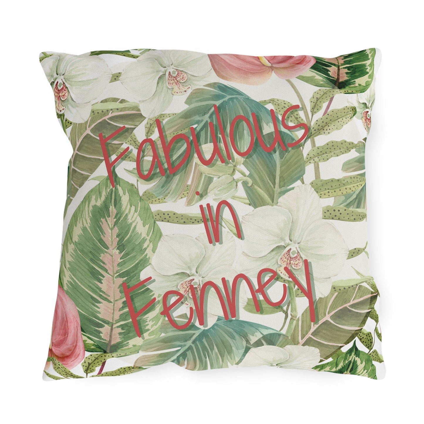Take the 2nd Exit Florida Villages of Outdoor Pillows (Pink Lettering) - Fenney