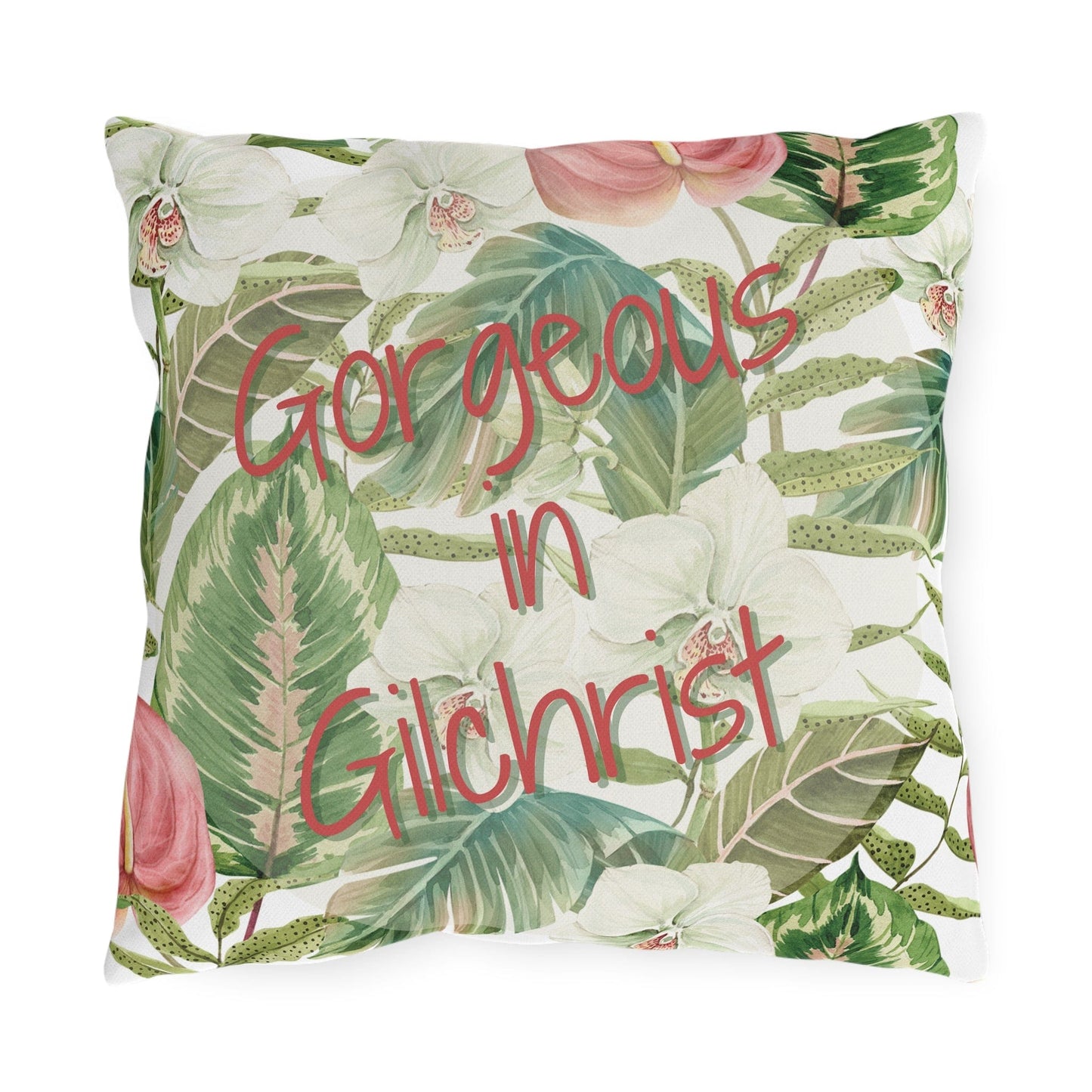 Take the 2nd Exit Florida Villages of Outdoor Pillows (Pink Lettering) - Gilchrist