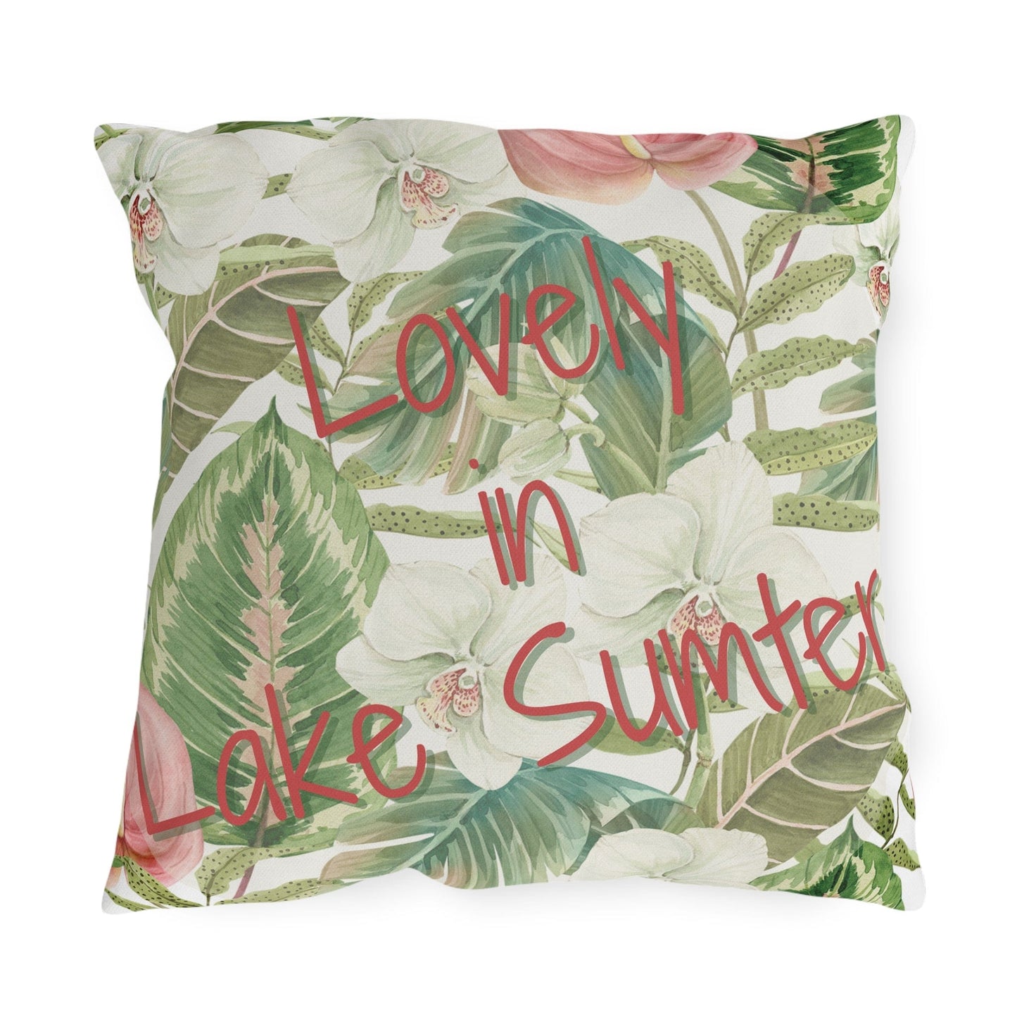 Take the 2nd Exit Florida Villages of Outdoor Pillows (Pink Lettering) - Lake Sumter