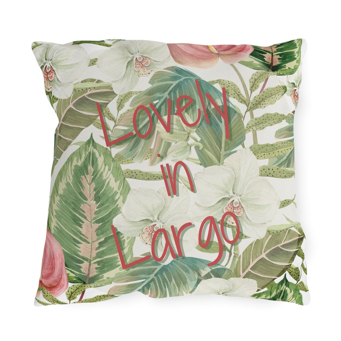 Take the 2nd Exit Florida Villages of Outdoor Pillows (Pink Lettering) - Largo