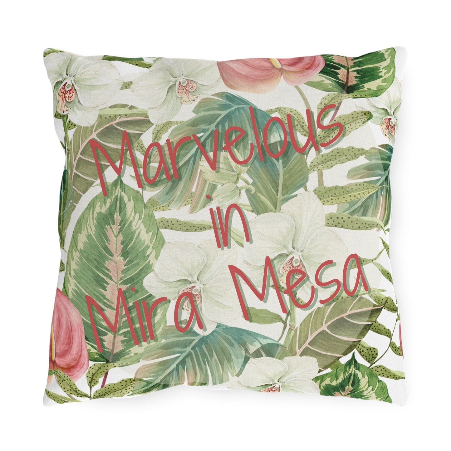 Take the 2nd Exit Florida Villages of Outdoor Pillows (Pink Lettering) - Mira Mesa