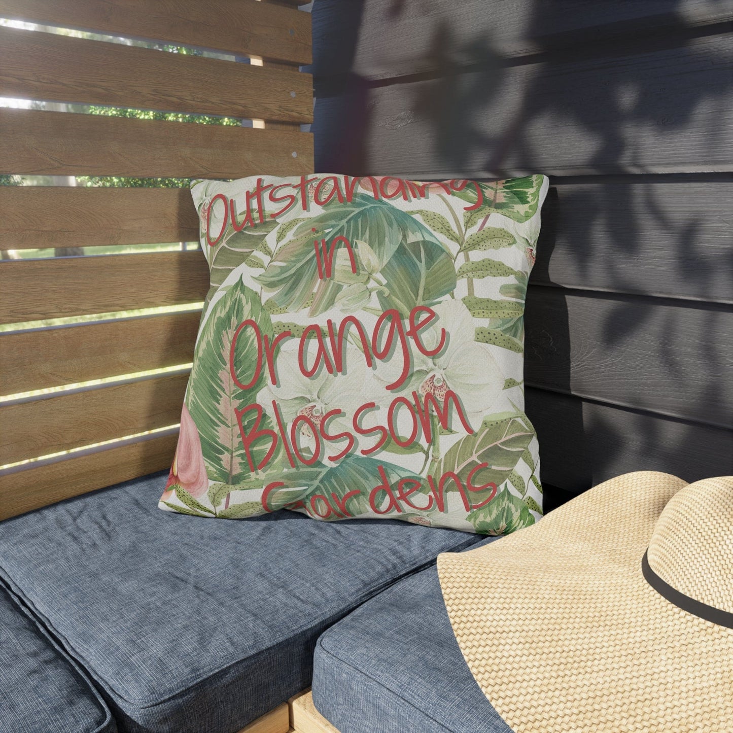 Take the 2nd Exit Florida Villages of Outdoor Pillows (Pink Lettering) - Orange Blossom Gardens