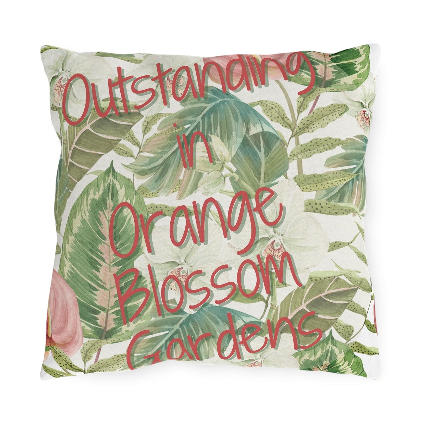 Take the 2nd Exit Florida Villages of Outdoor Pillows (Pink Lettering) - Orange Blossom Gardens