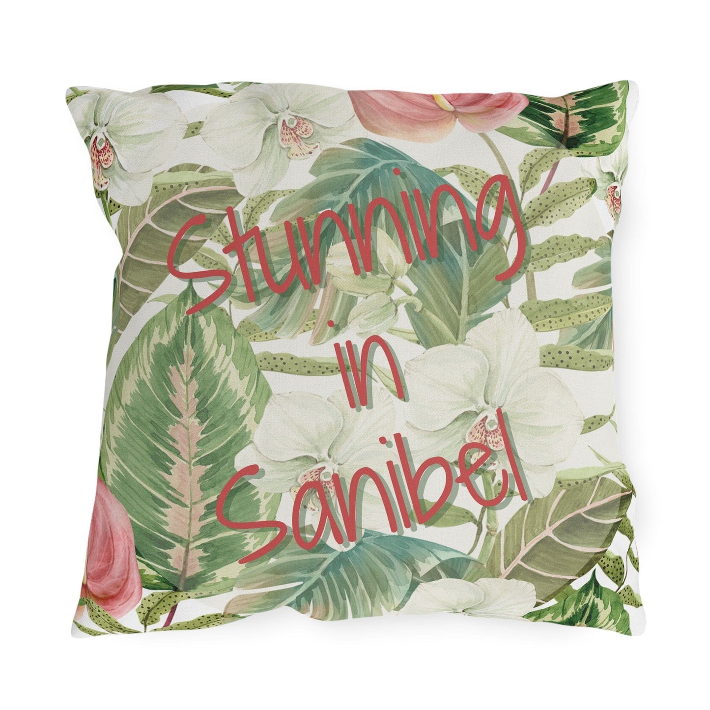 Take the 2nd Exit Florida Villages of Outdoor Pillows (Pink Lettering) - Sanibel