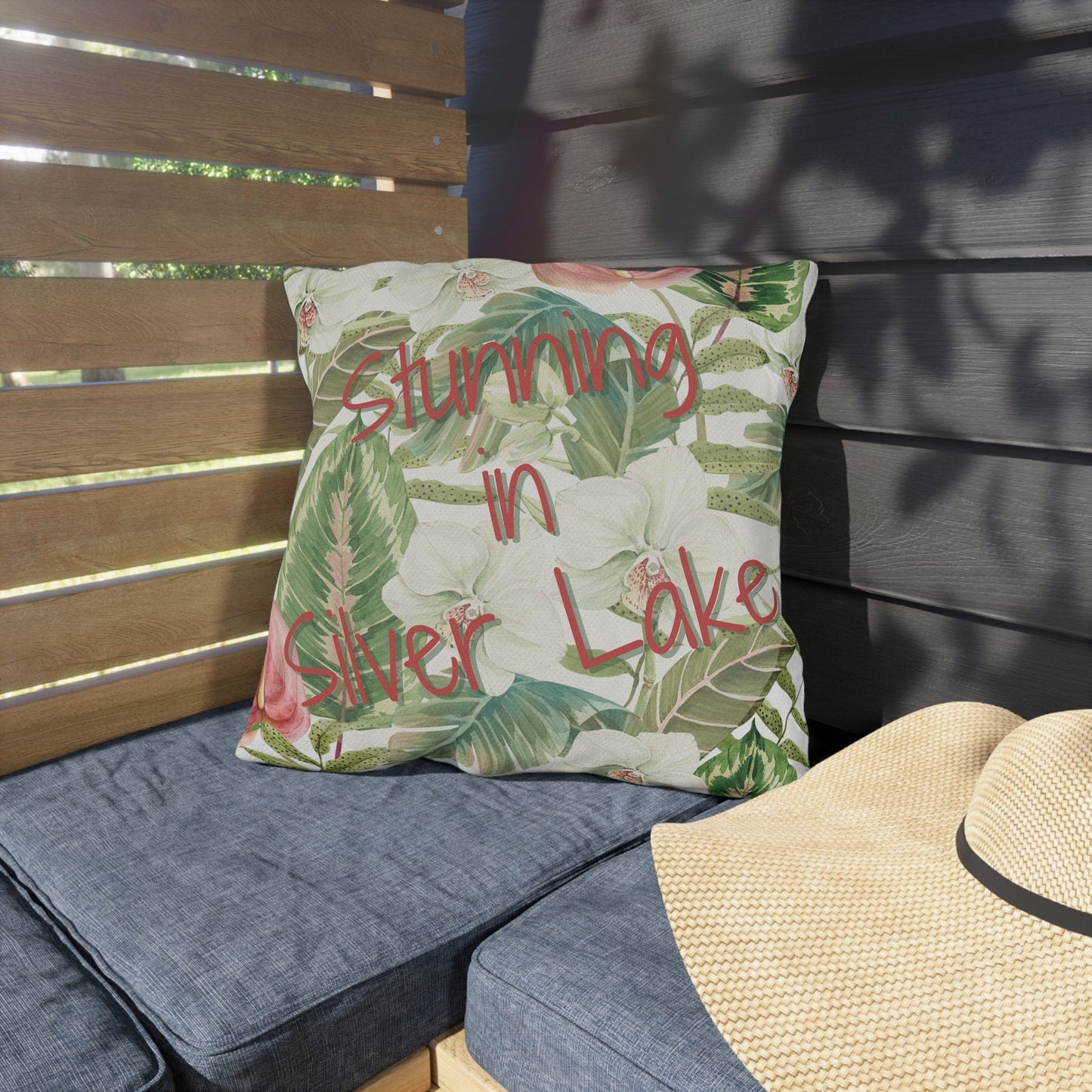 Take the 2nd Exit Florida Villages of Outdoor Pillows (Pink Lettering) - Silver Lake
