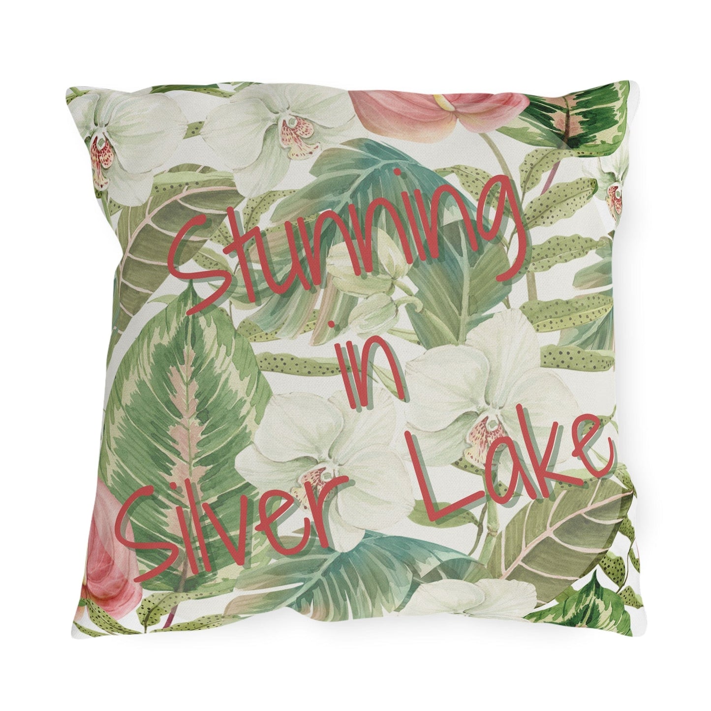 Take the 2nd Exit Florida Villages of Outdoor Pillows (Pink Lettering) - Silver Lake