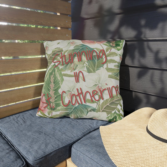 Take the 2nd Exit Florida Villages of  Outdoor Pillows (Pink Lettering) - St. Catherine