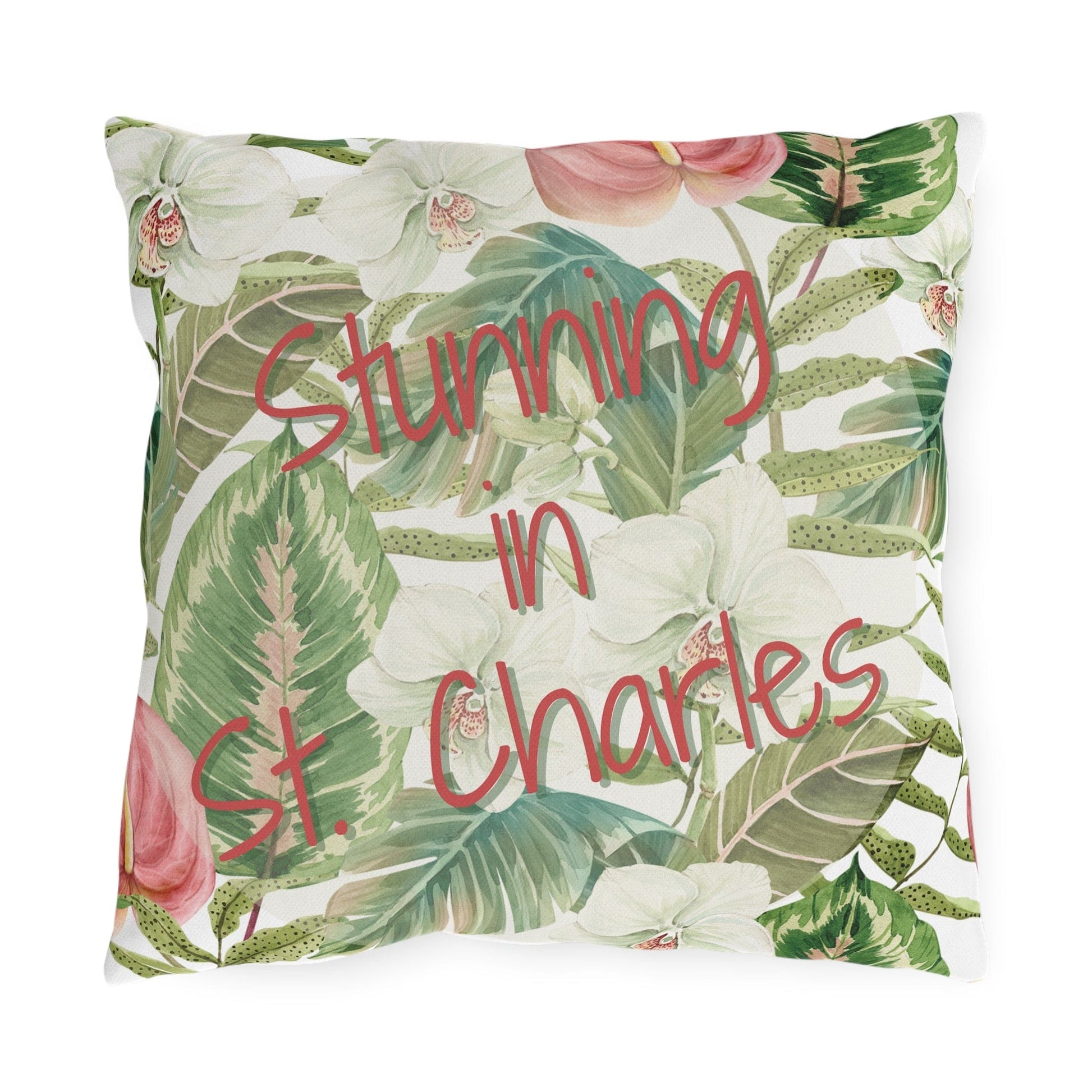 Take the 2nd Exit Florida Villages of  Outdoor Pillows (Pink Lettering) - St. Charles